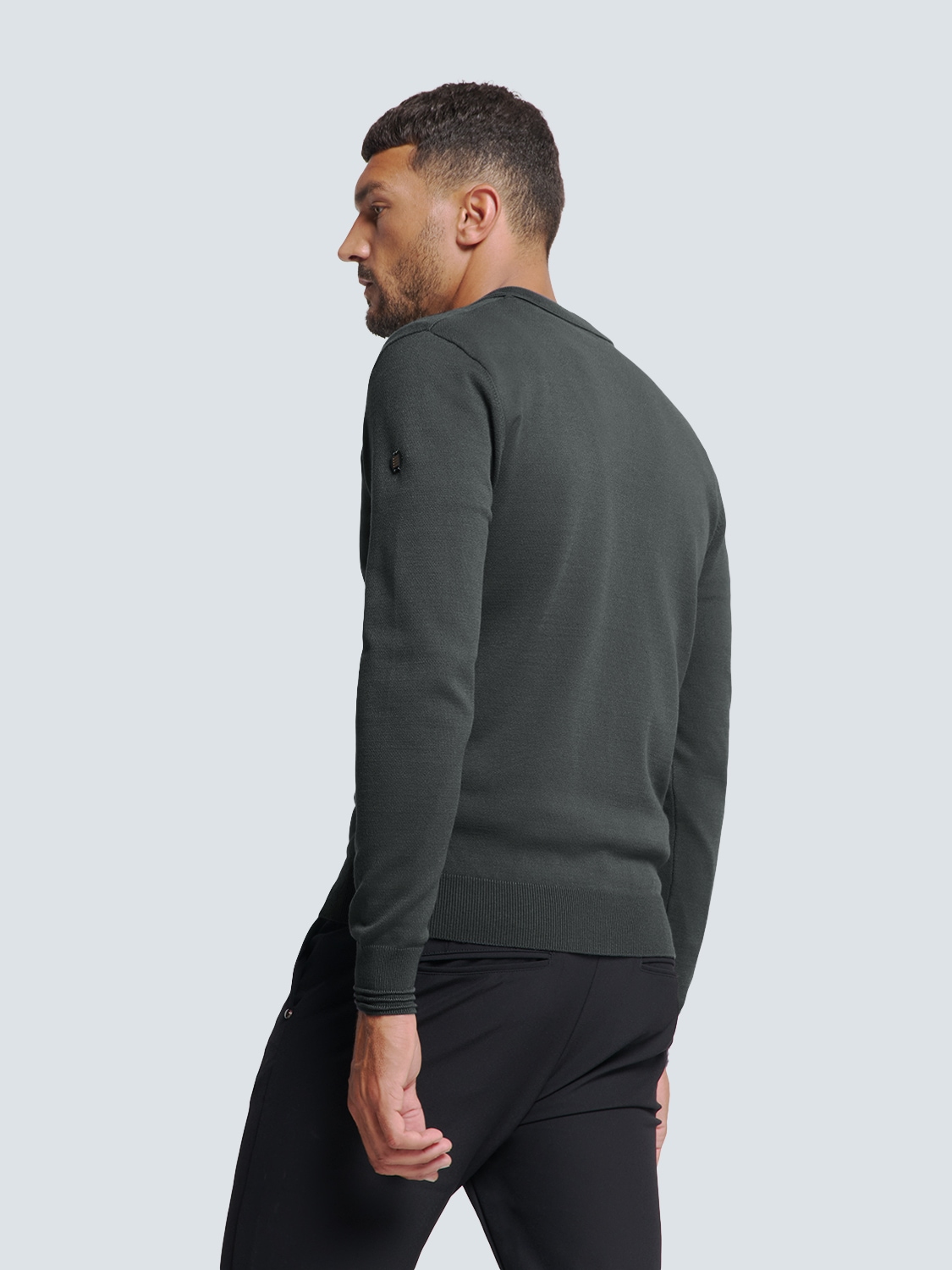 NO EXCESS Rundhalspullover »No Excess Polokragen-Cardigan«