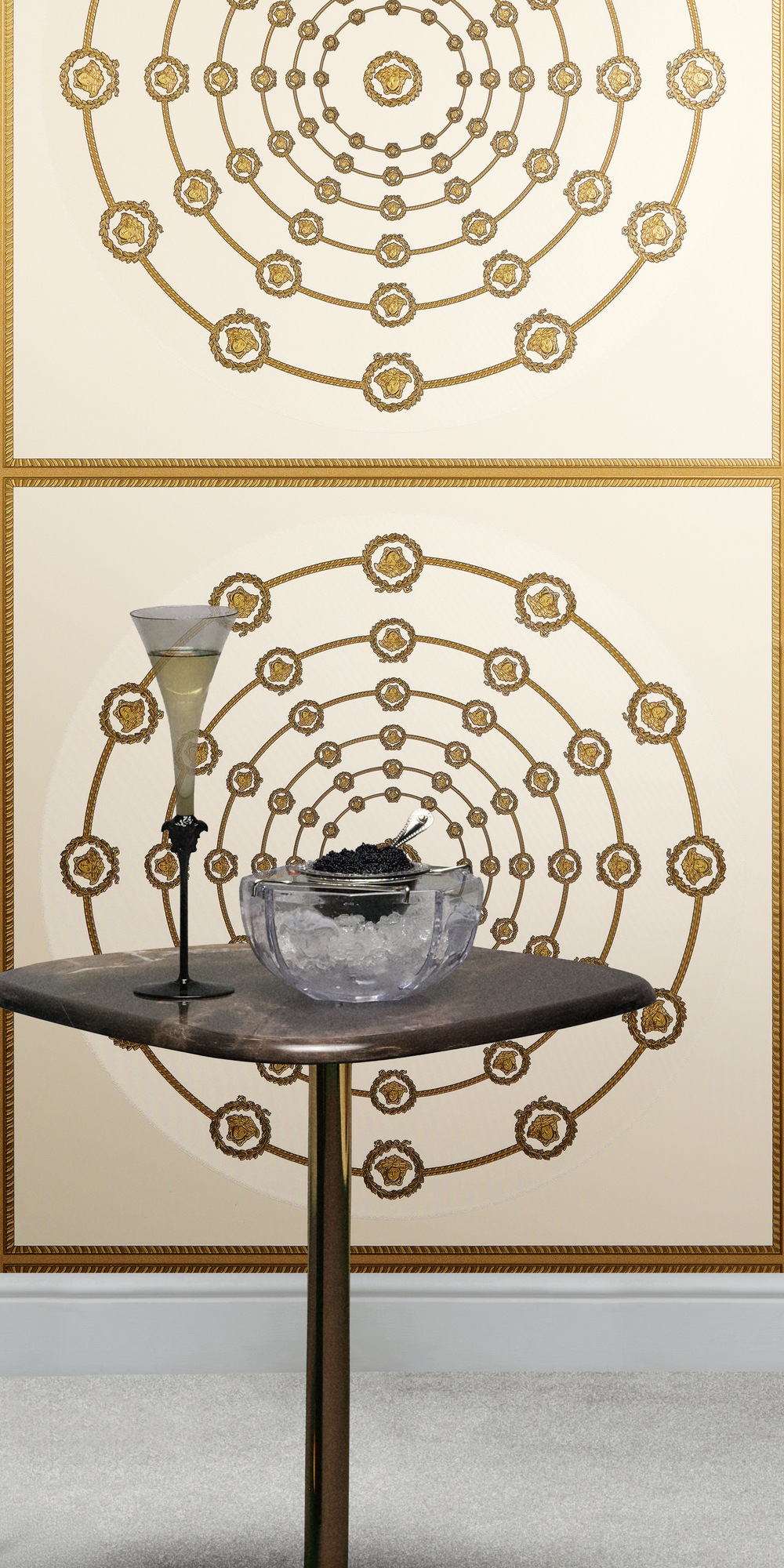 Versace Vliestapete "Versace 6 I Love Baroque –" 3D-Optik Barock Motiv geprägt Geometrisches Kreisdesign mit edlem Glanz & fein strukturierter Optik