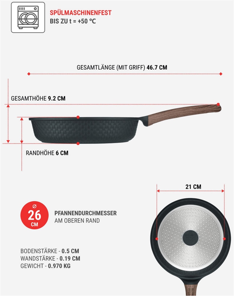 RESTO Kitchenware Bratpfanne »Ran, Universalpfanne mit Antihaftbeschichtung«, Aluminiumguss, (1 tlg.), Induktion, für alle Herdarten geeignet