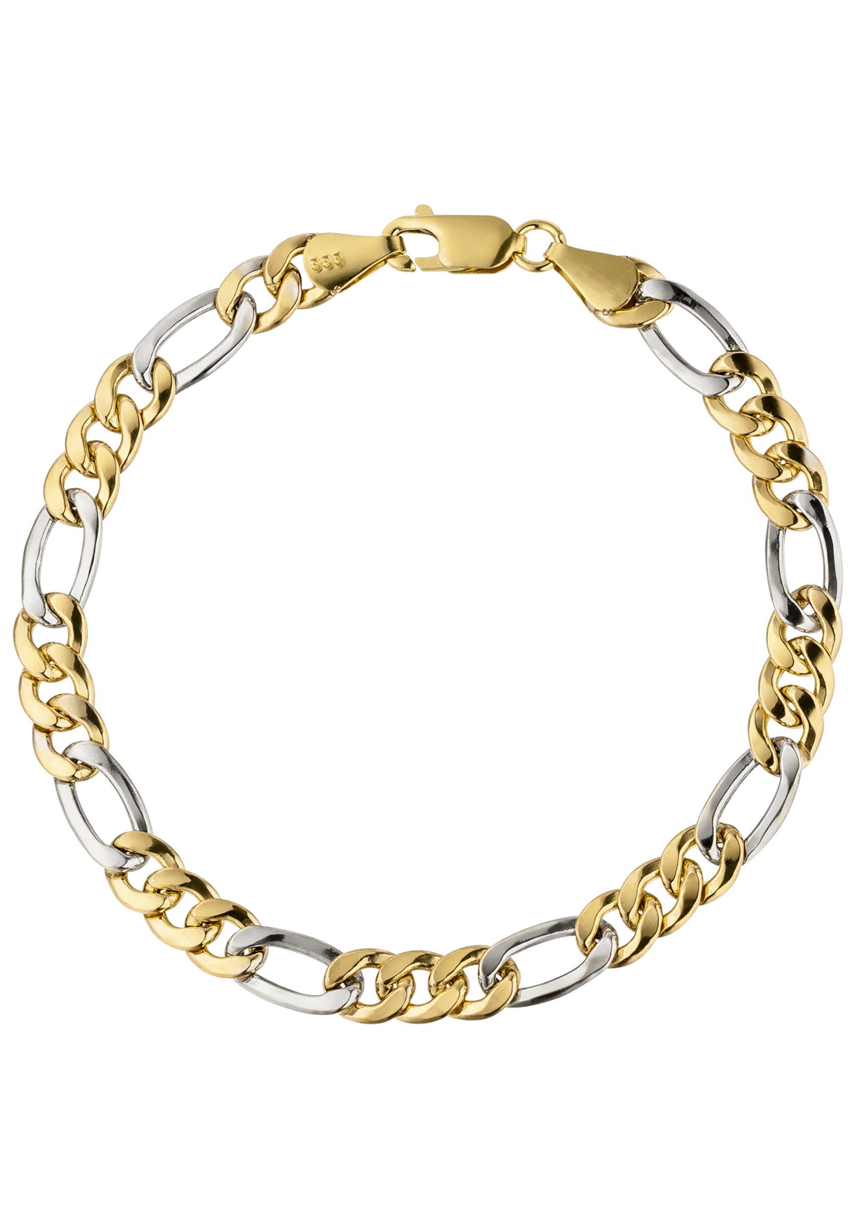 JOBO Goldarmband, Figaroarmband 333 Gold bicolor 19 cm