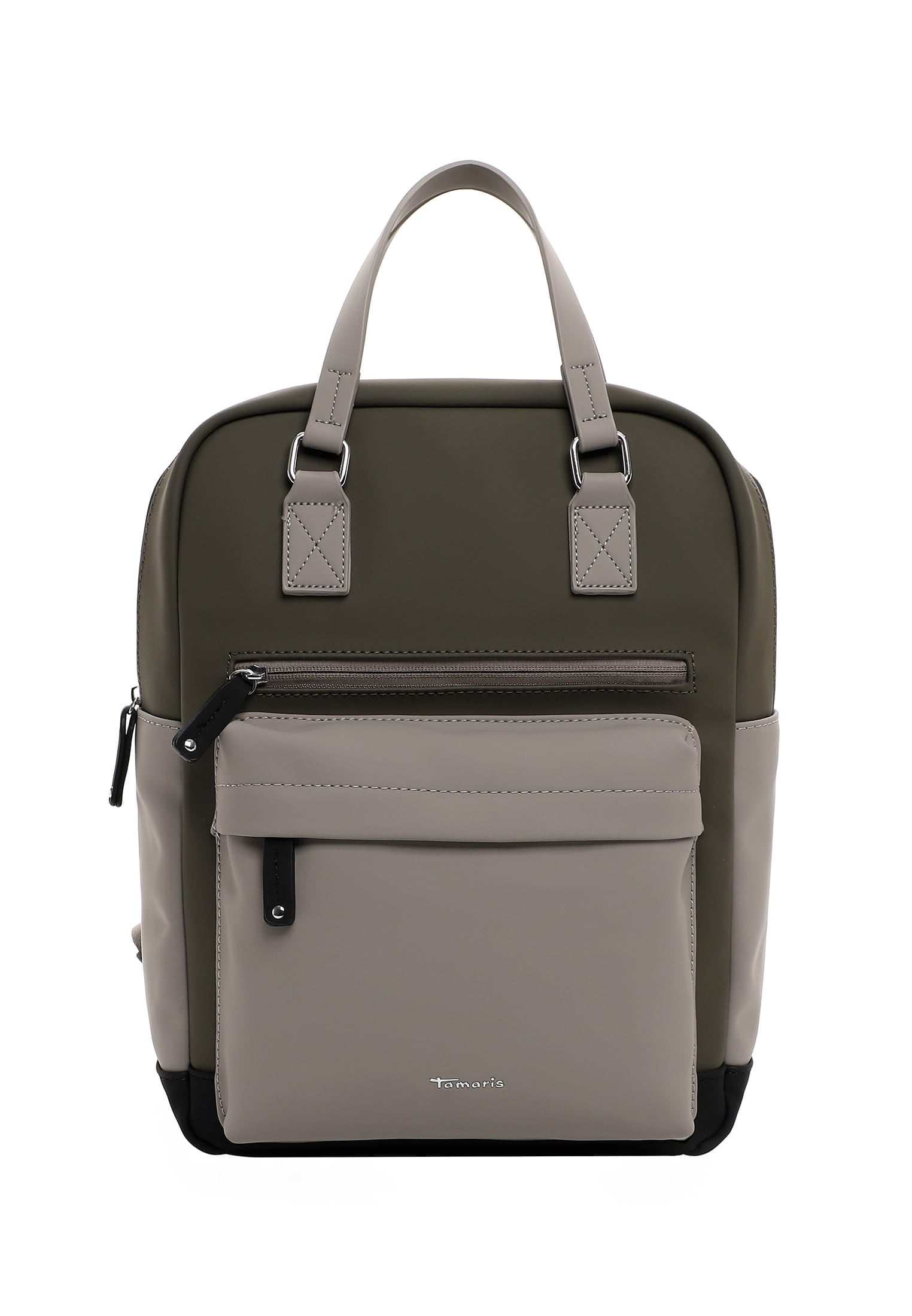 Rucksack TAMARIS "Rucksack TAS Gianna", Damen, Gr. B/H/T: 38cm x 38cm x 17cm, grün (oliv 960), Obermaterial: 60% Polyurethan PU. 40% Polyester PES., Rucksäcke Rucksack
