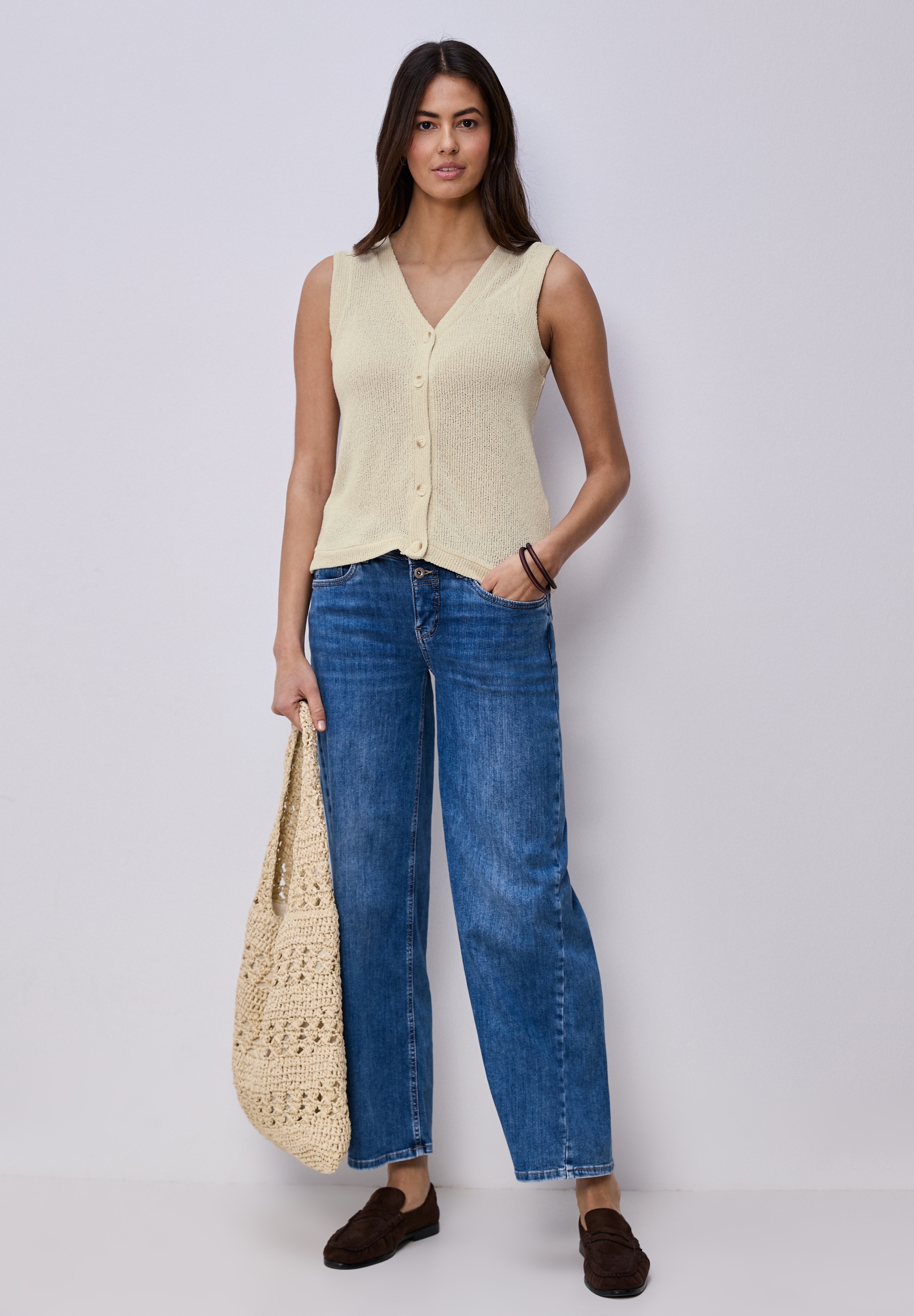 STREET ONE Kurzweste mit Knopfleiste