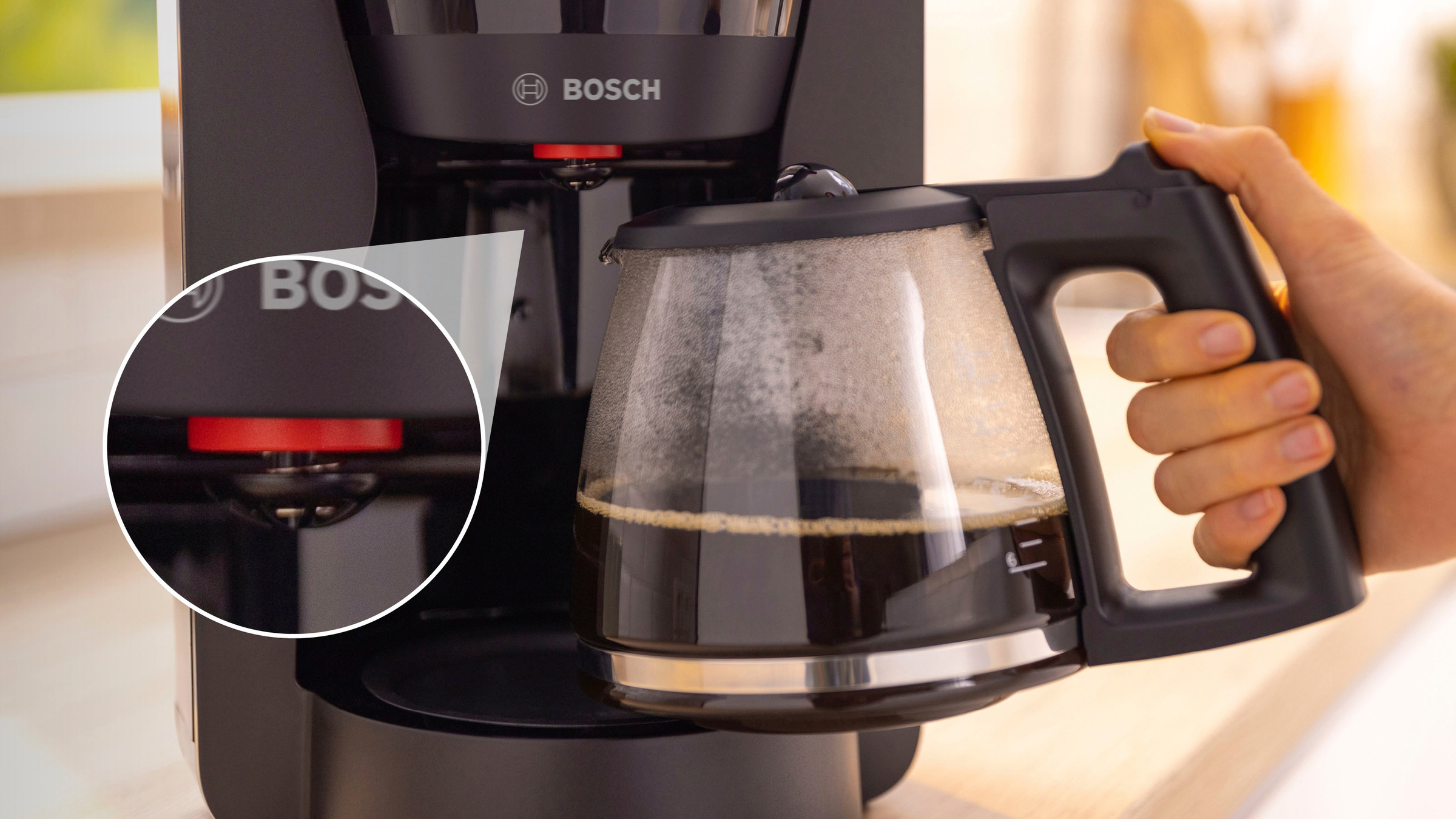 BOSCH Filterkaffeemaschine »MyMoment TKA3M133«, Kaffeekanne, l 1x4, 60min Papierfilter, intense, Warmhaltefunktion, W Aroma 1,25 1200 | BAUR Entkalkungsprogramm