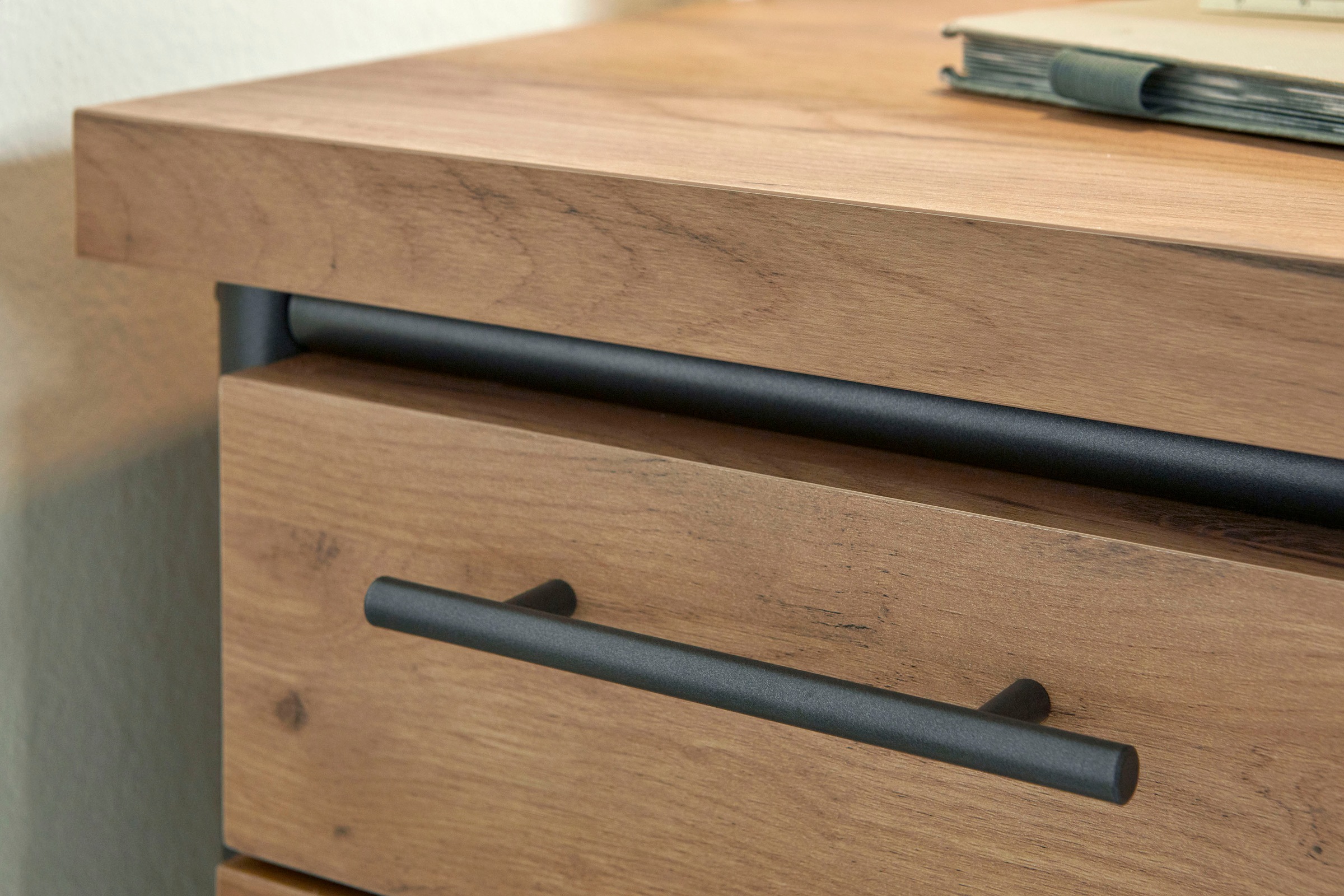 Jahnke Schreibtisch »CRAFT«, Schreibtisch im Industrie-Design, wechselseitig montierbar
