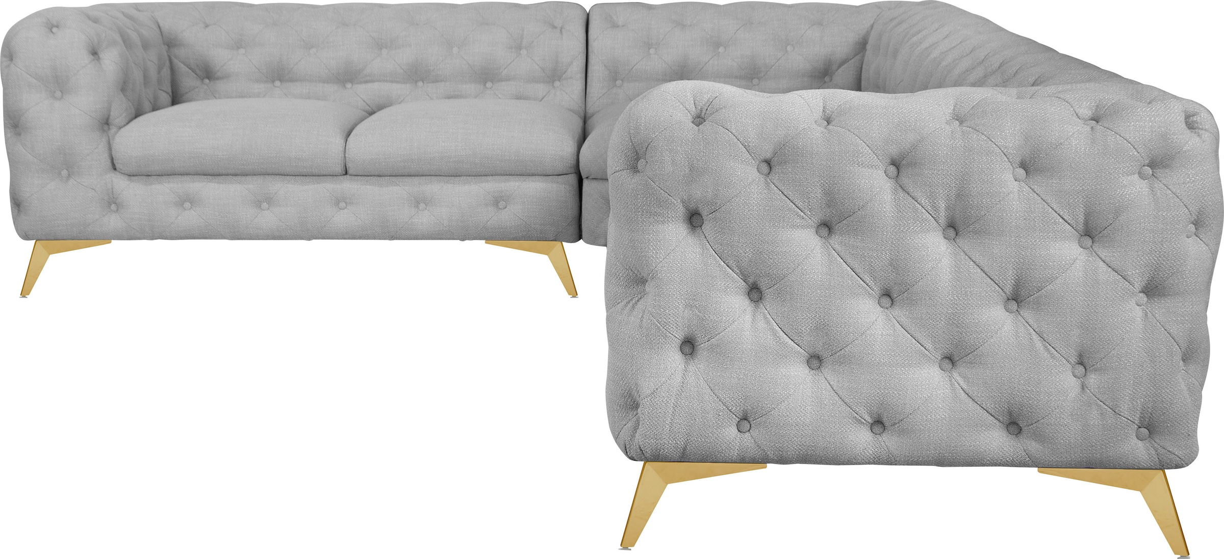 Home affaire Chesterfield-Sofa "Ecksofa GLYNIS L-Form mit Wellenunterfederu günstig online kaufen
