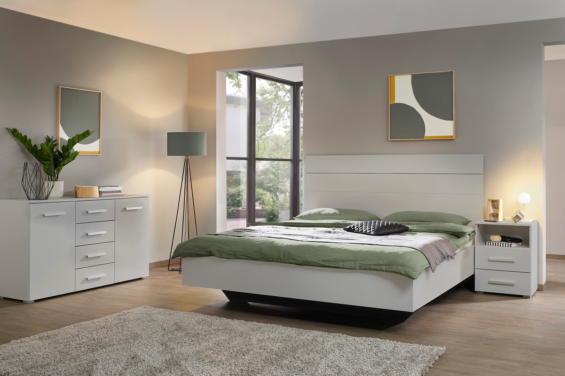 rauch Schubkastenkommode »Sideboard Kommode Kombikommode KOLUNA mit Dekorfront«, mit 4 Schubkästen und 2 Türen sowie Metallgriffen MADE IN GERMANY