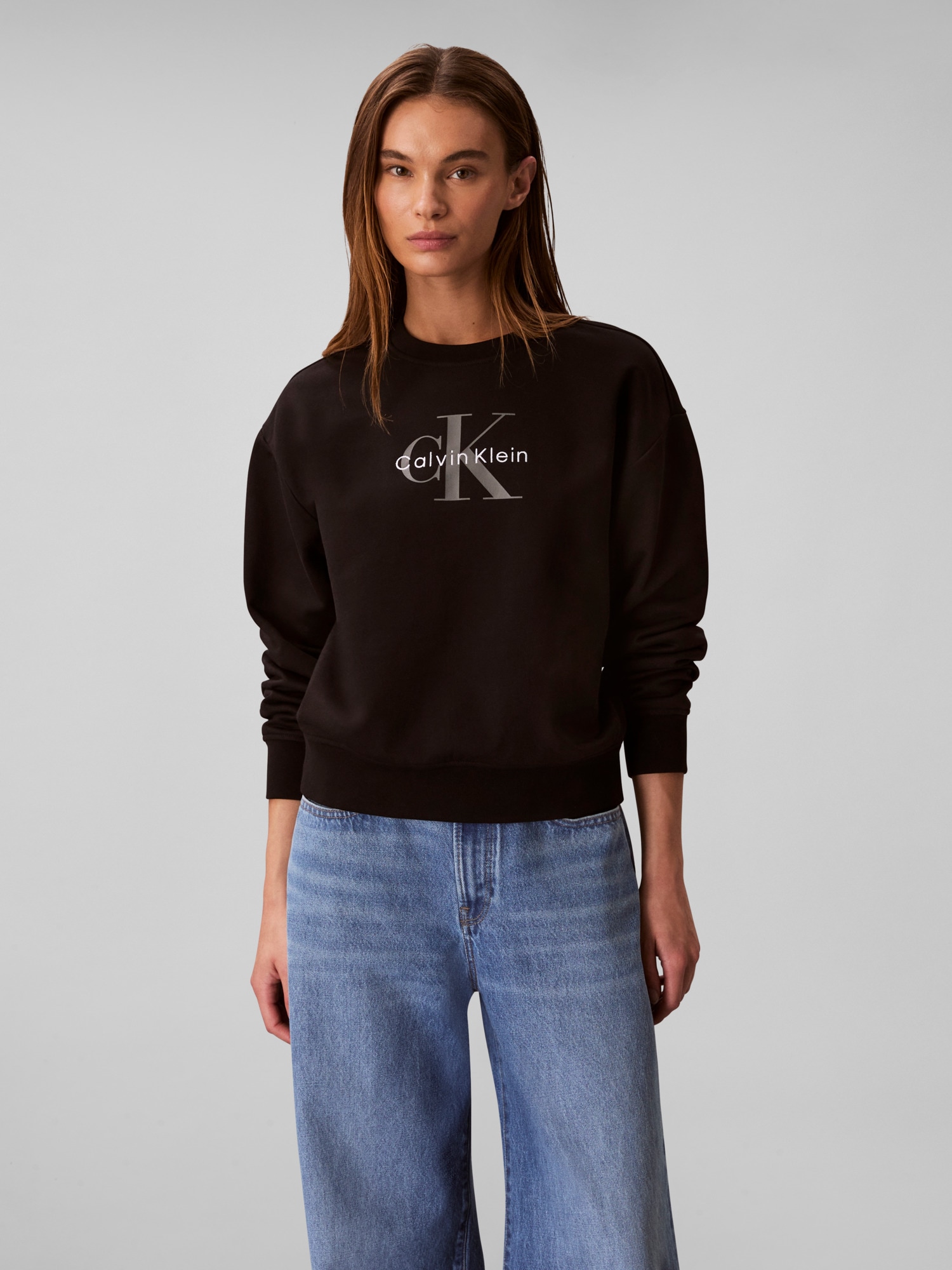 Calvin Klein Jeans Sweatshirt "LS MONOLOGO FRENCH TERRY RLXD CR", Logoschri günstig online kaufen