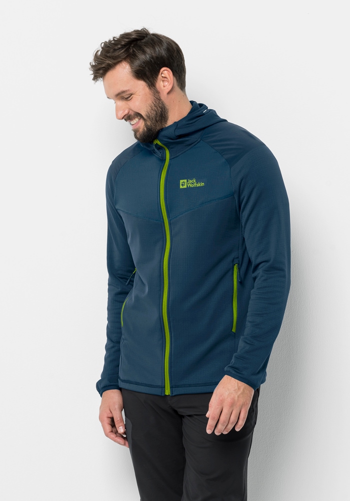 Jack Wolfskin Fleecejacke "KOLBENBERG HOODED FZ M", mit Kapuze