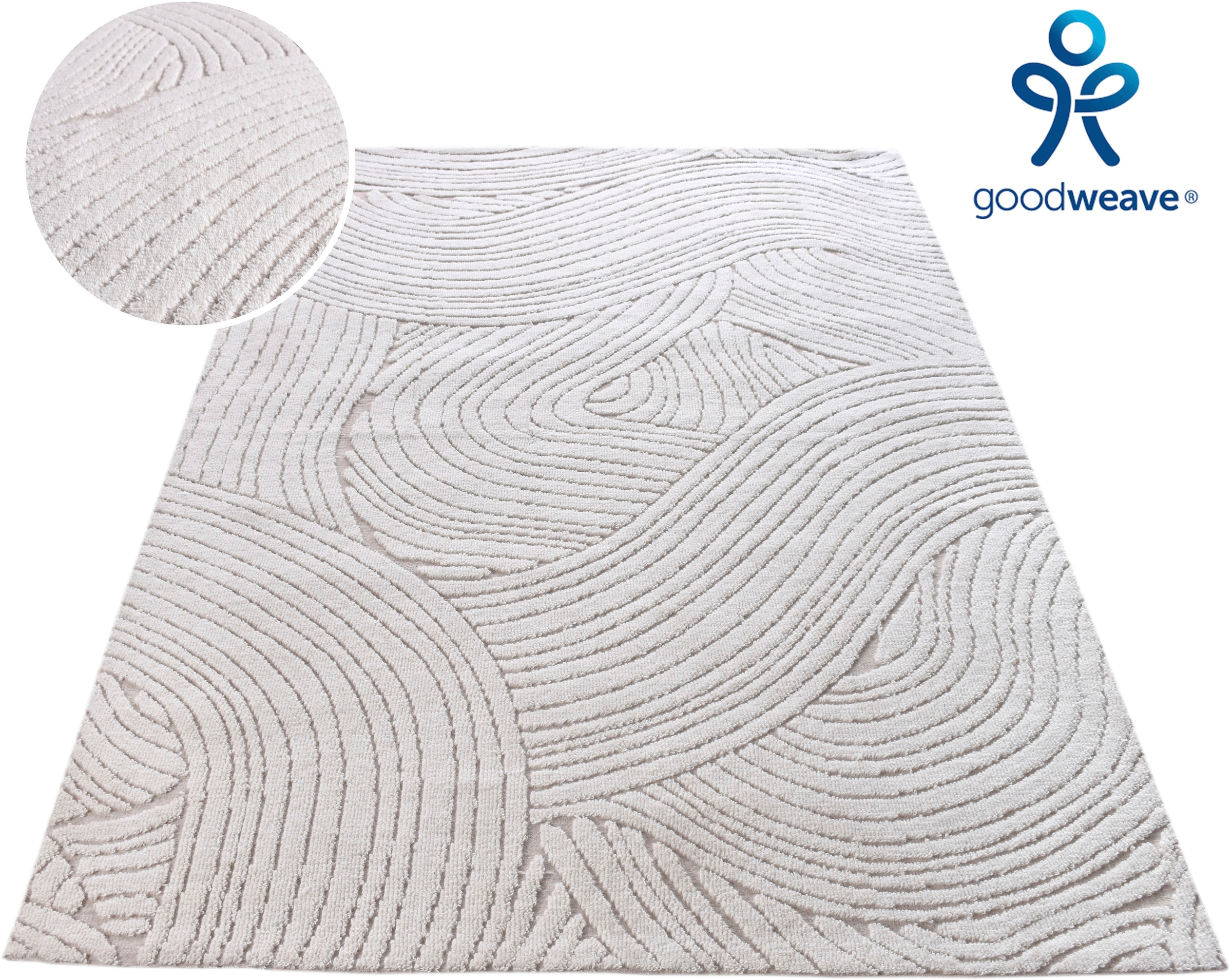 my home Wollteppich "Falun, Wolle, Hoch-Tief-Struktur, maschinell gewebt" r günstig online kaufen