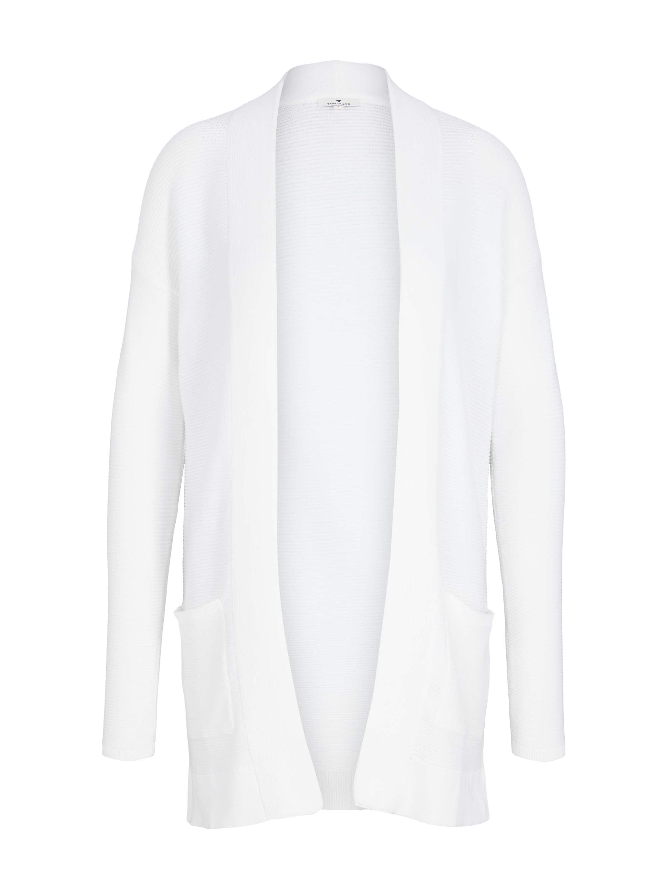 TOM TAILOR Longstrickjacke, aus Rippstrick mit aufgesetzten Taschen