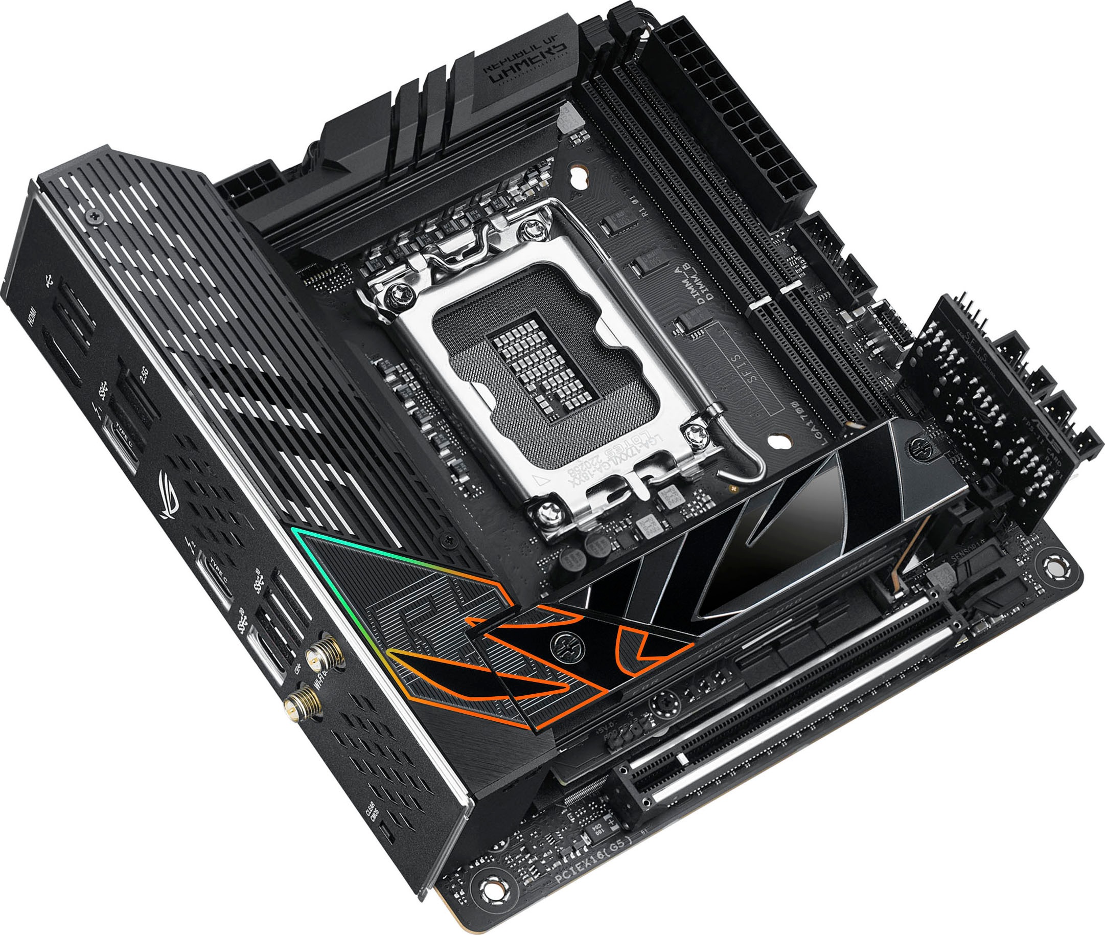 Asus Mainboard »ROG STRIX Z790-I GAMING WIFI«, mini-ITX, DDR5 Speicher, 2x M.2, PCIe 5.0, WiFi 6E, Thunderbolt 4