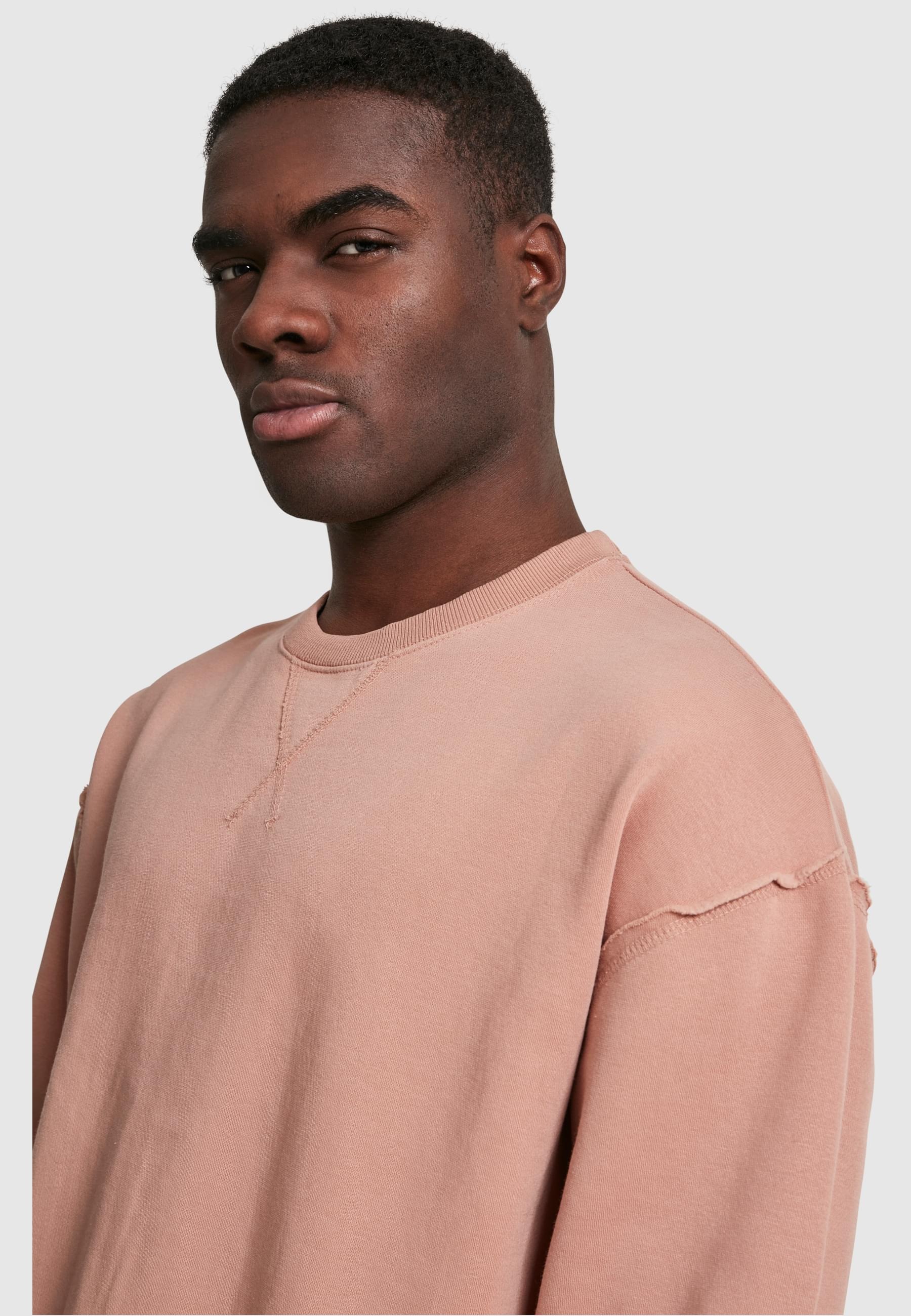URBAN CLASSICS Rundhalspullover »Urban Classics Herren Oversized Open Edge Crew«, (1 tlg.)