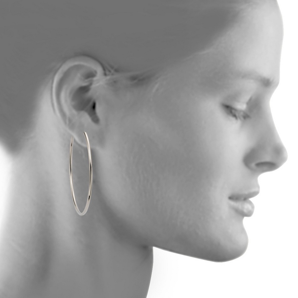 Firetti Basic Hoop Earrings Silver 925 Size 60 2