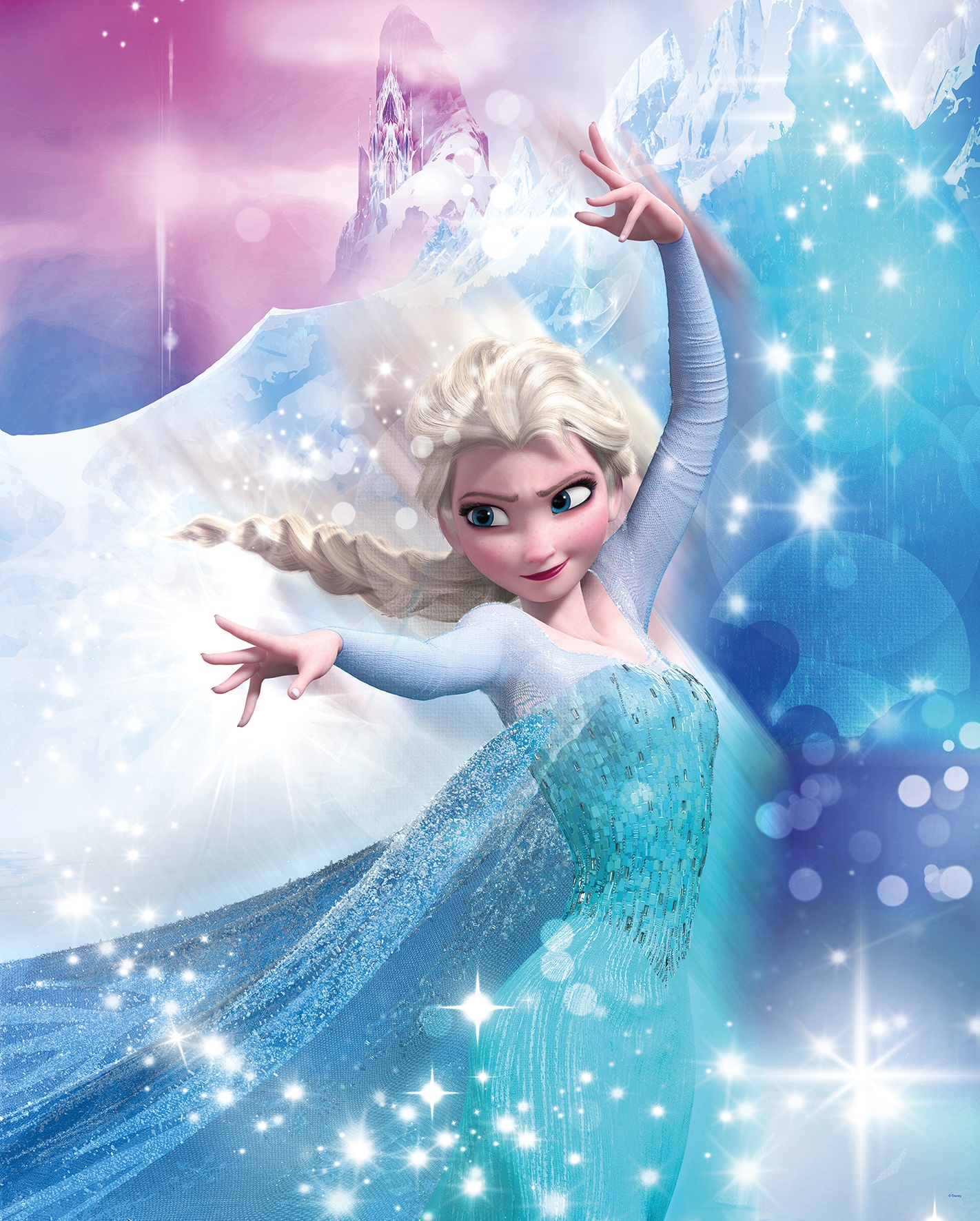 Komar Bild "Frozen 2 Elsa Action" Disney 1 Stk. tlg. Wandbild zur Dekoration im Kinderzimmer - ohne Rahmen