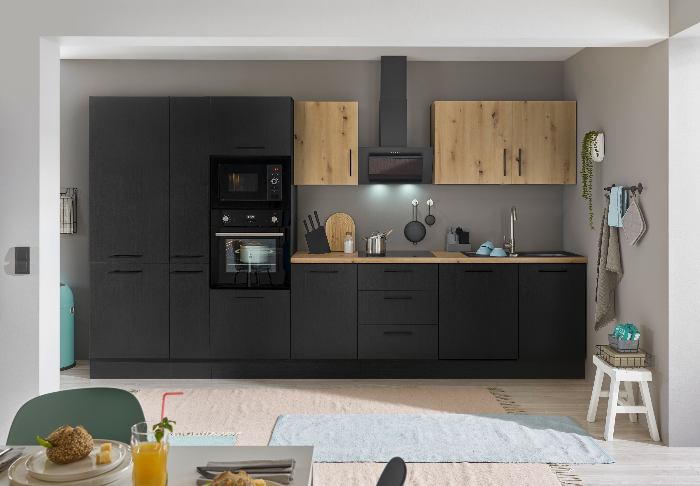 BASIC by Balculina Küchenzeile »Turin«, Breite 370 cm, wahlweise mit E-Geräten