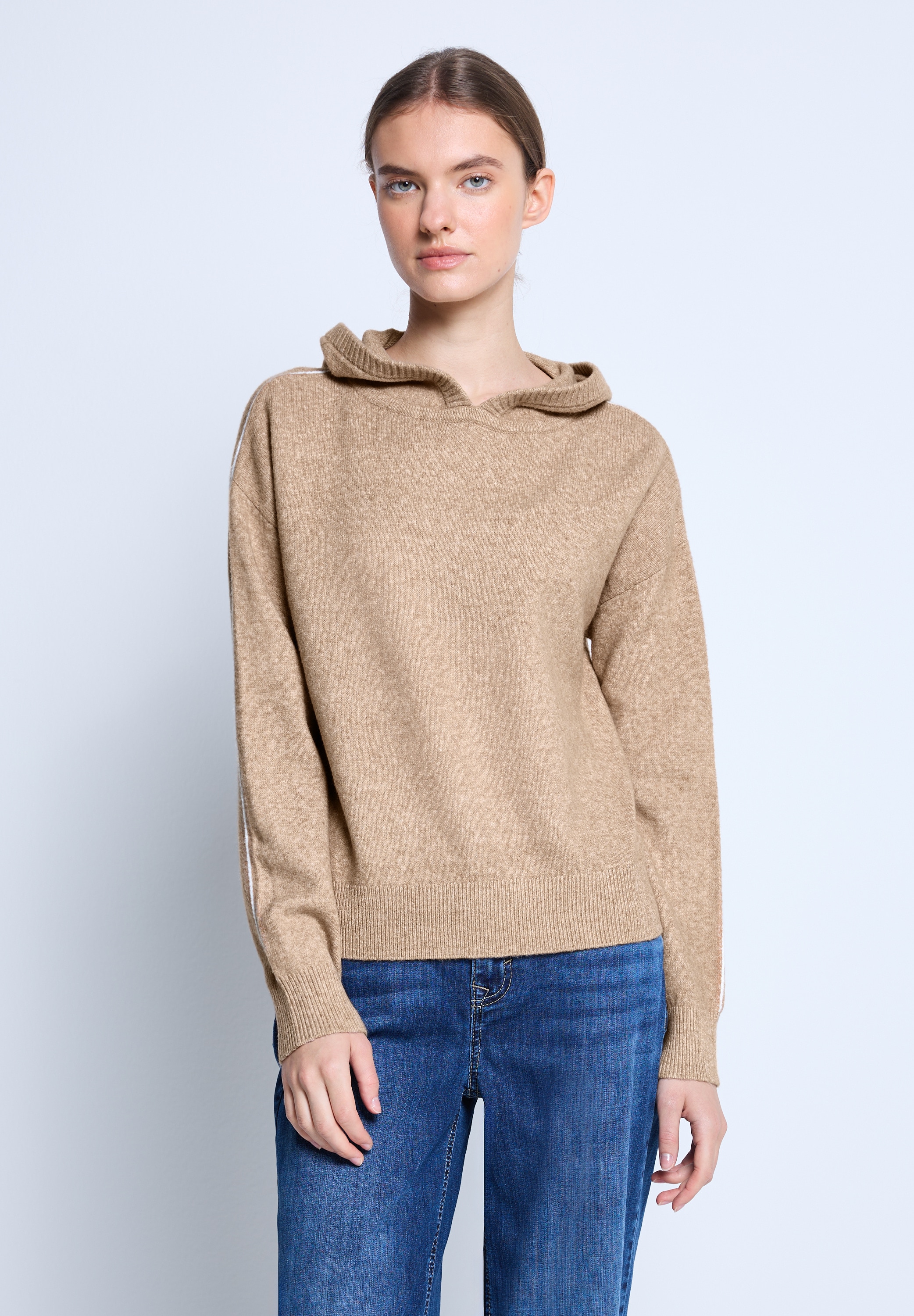 STREET ONE STUDIO Kapuzenpullover mit Galon-Streifen günstig online kaufen