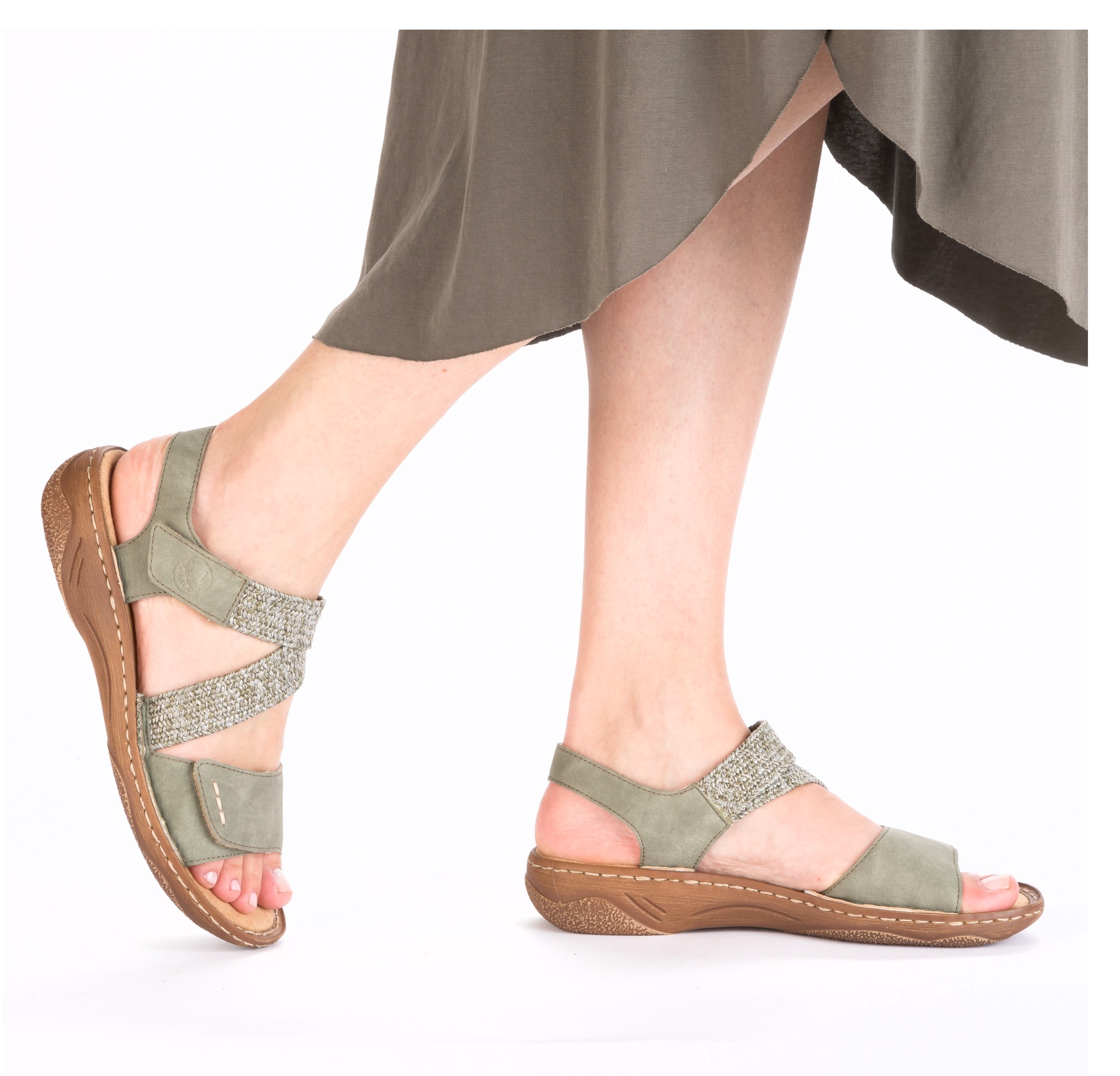 Rieker Sandale, Sommerschuh, Riemchensandale, Sandalette mit Klettverschlüsse