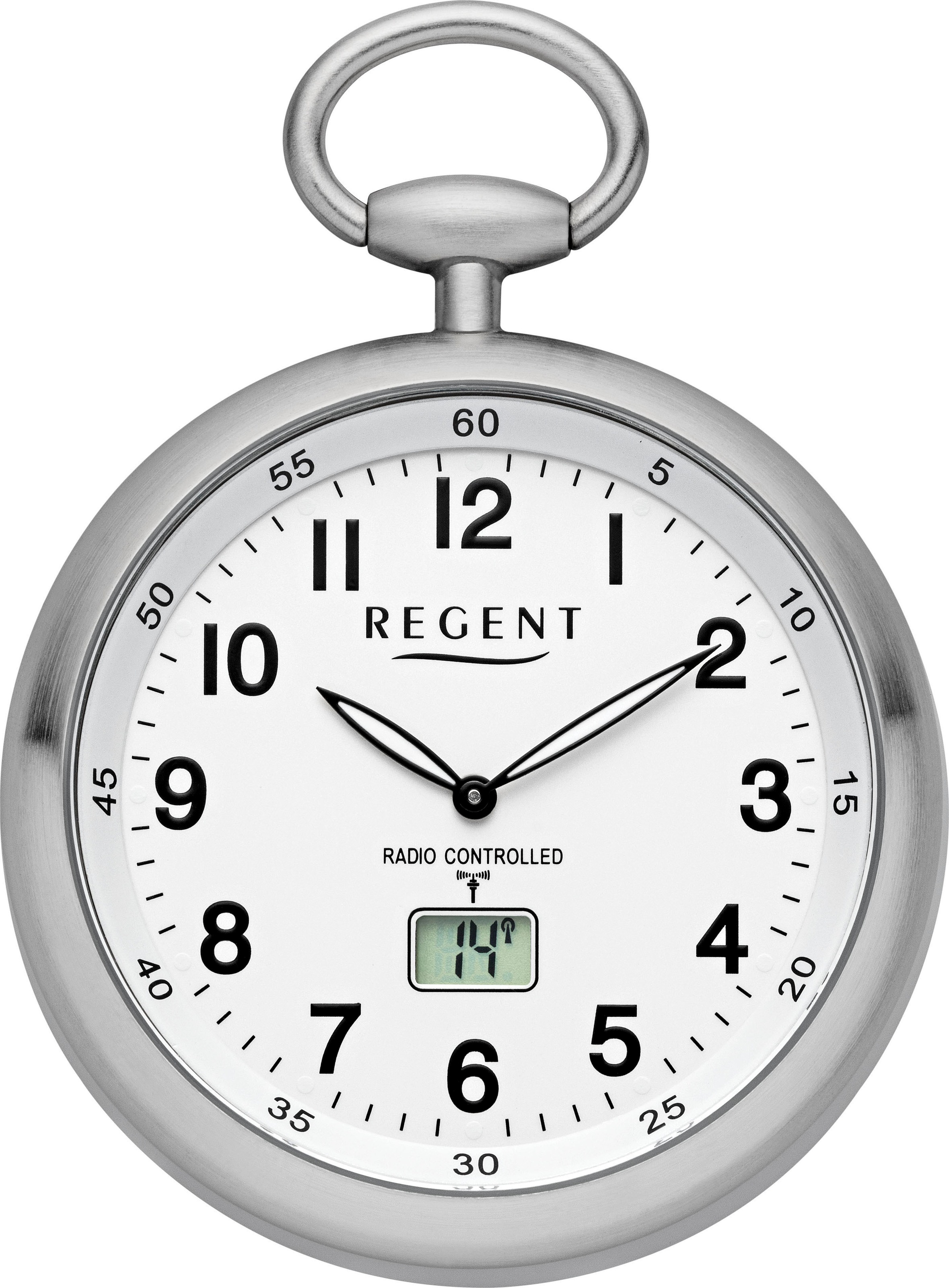 REGENT Damen Taschenuhr, silber, Taschenuhren, Quarzuhr, Herrenuhr, Funk, Kette