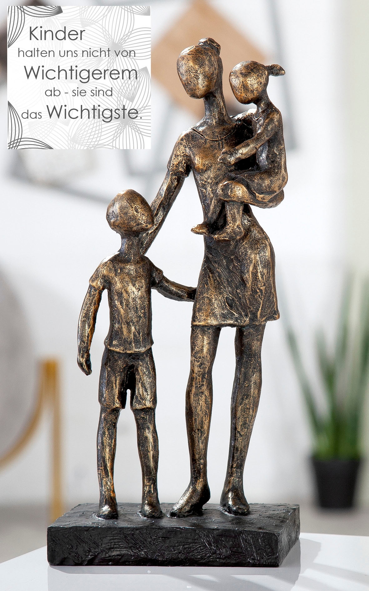 Casablanca by Gilde Dekofigur »Skulptur Mutter mit Kindern, bronzefarben«,  Dekoobjekt, Höhe 26,5 cm, auf schwarzer Basis, antikfinish, Wohnzimmer  kaufen | BAUR