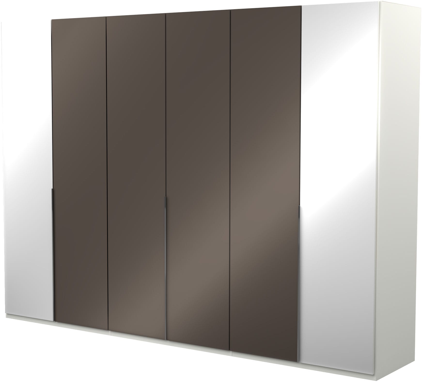 Musterring Kleiderschrank "San Diego, Kleiderschrank, Schrank, Garderobe, mit Glastüren" 1 Stk. tlg. 6-türig (gedämpft), 6 Böden, 3 Kleiderstangen, Chromgriffe