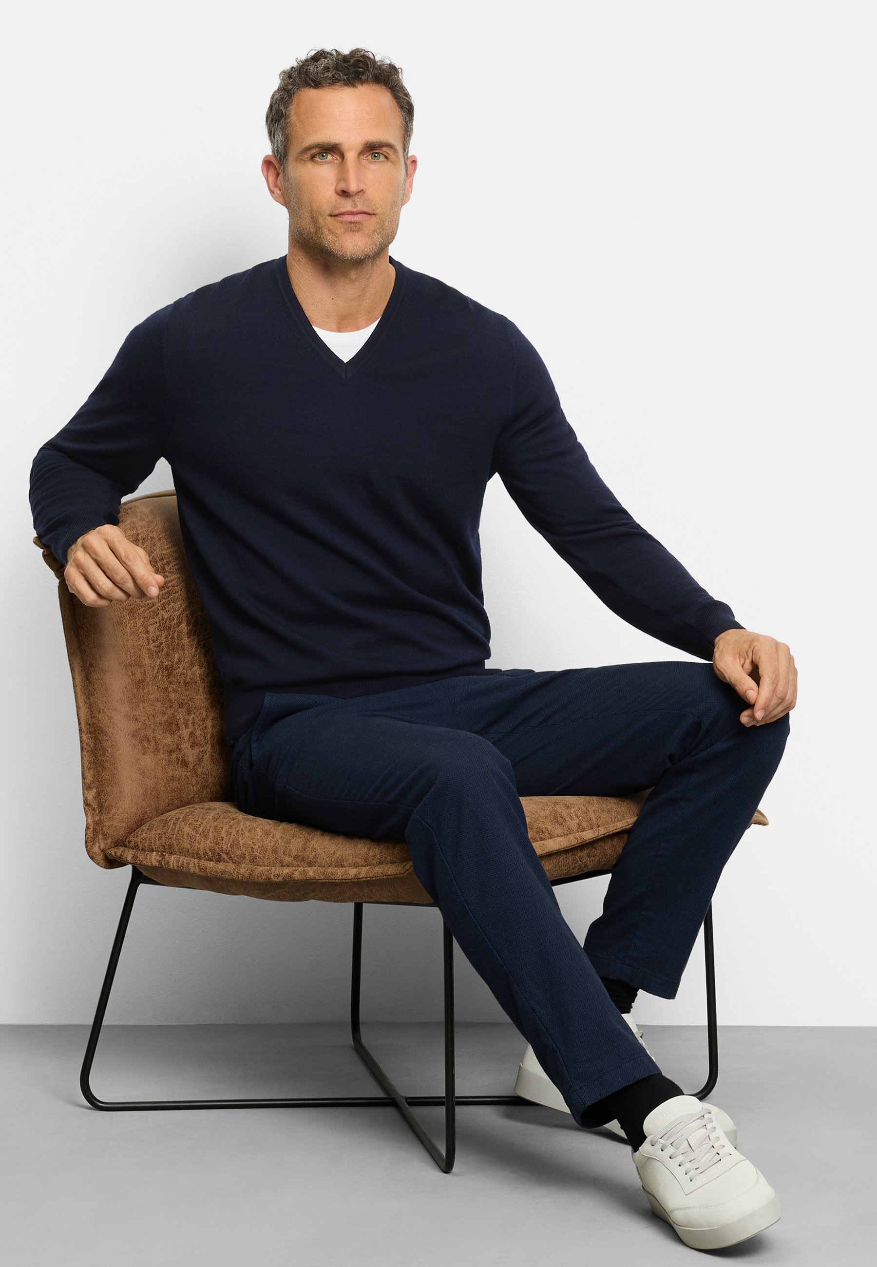 OLYMP Casual Knit Sweater Men Navy M 4