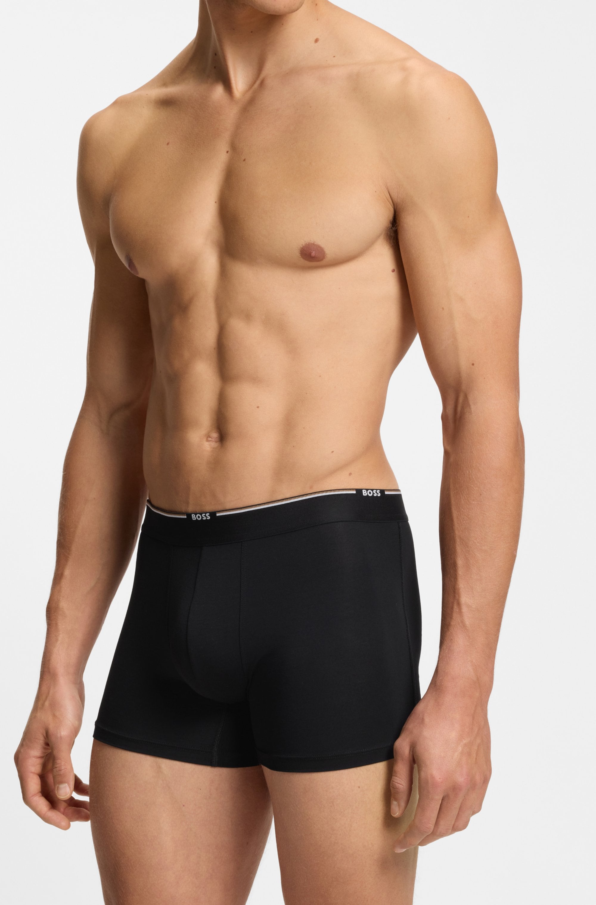 BOSS Boxer »Boxer Brief 3P Bamboo« Packung, 3 Stk. tlg., mit Logoschriftzug auf dem Bund