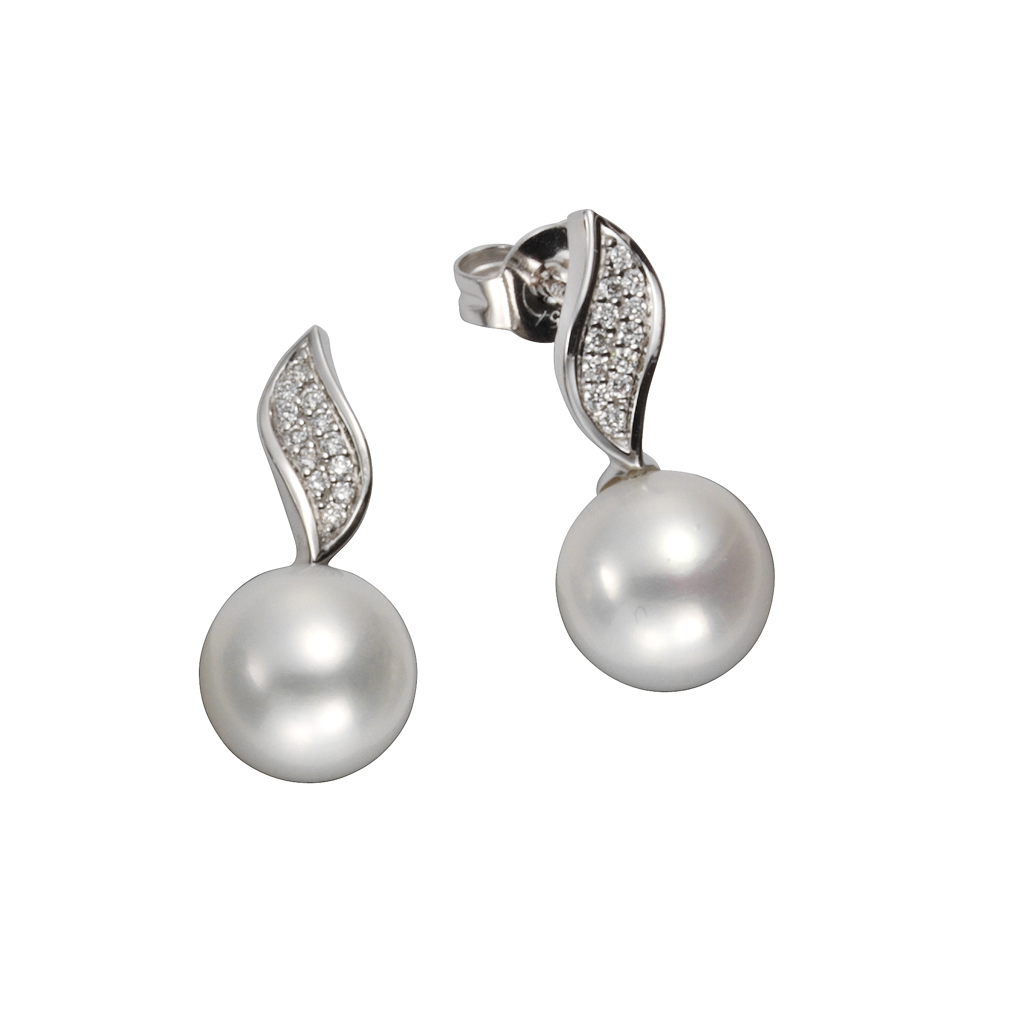 Paar Ohrstecker »585 Gold Perlen weiß + Brillanten 0,10ct.«