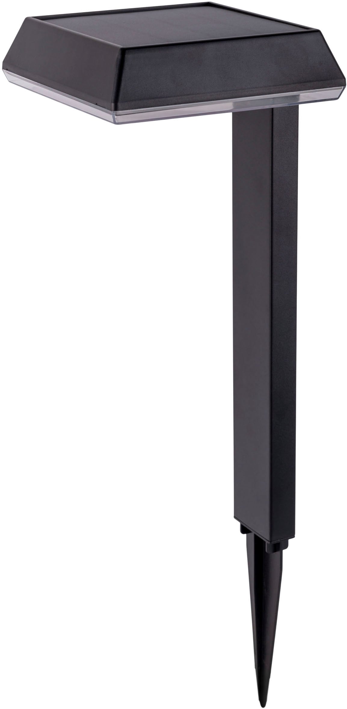 näve LED Solarleuchte »Sigi«, 1 flammig, Leuchtmittel LED-Modul | LED fest integriert, Dekoerdspieß, H: 79cm, Dämmerungssensor, schwarz, LED warmweiß