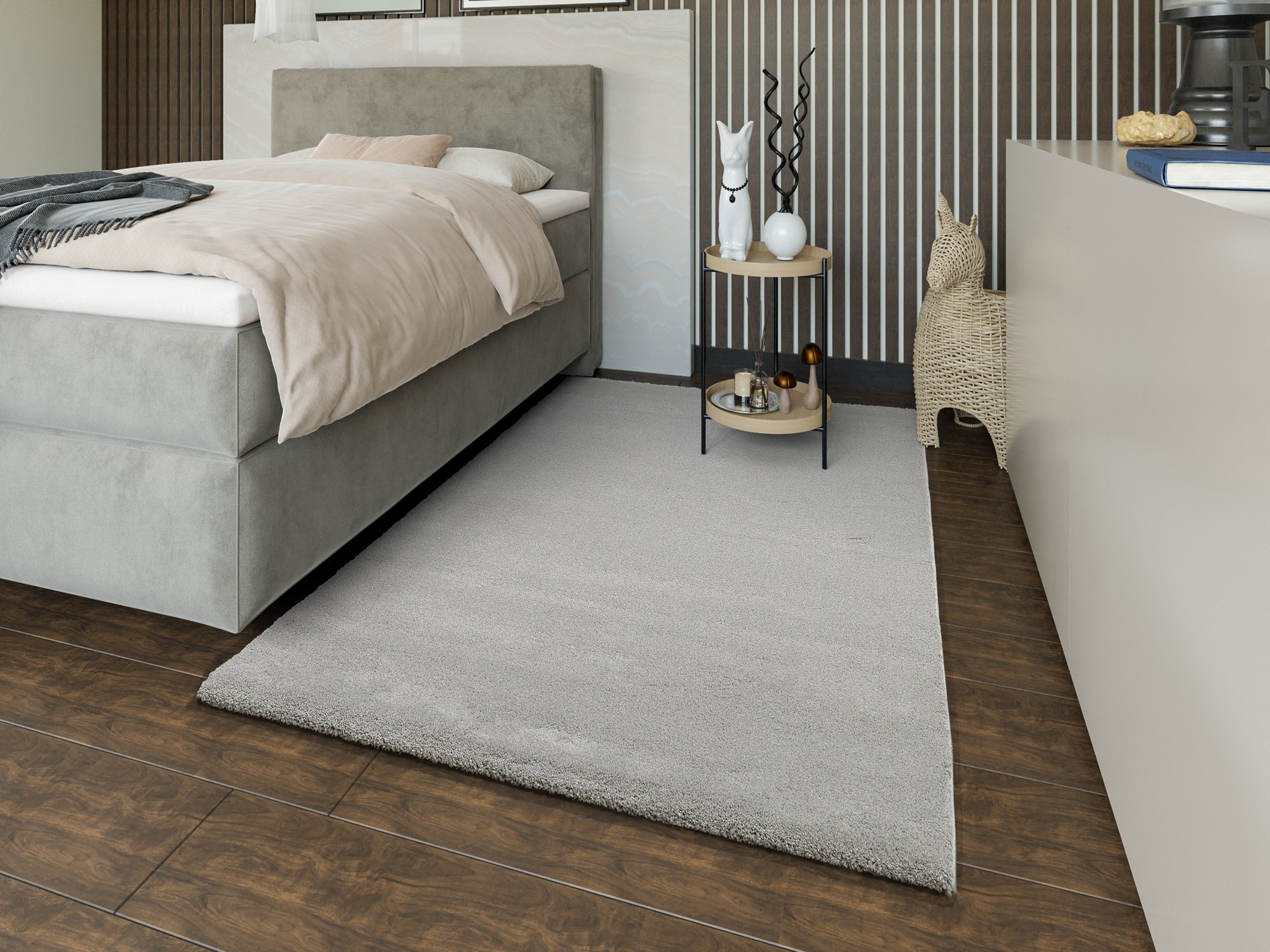 Teppich OCI DIE TEPPICHMARKE "NEW VILLA MELANGE, auch als Läufer und in rund", grau, B:240cm H:20mm L:290cm, Polypropylen, Teppiche, Teppich, dichter Shaggy, melierte uni Farben, robuster Hochflor, Wohnzimmer