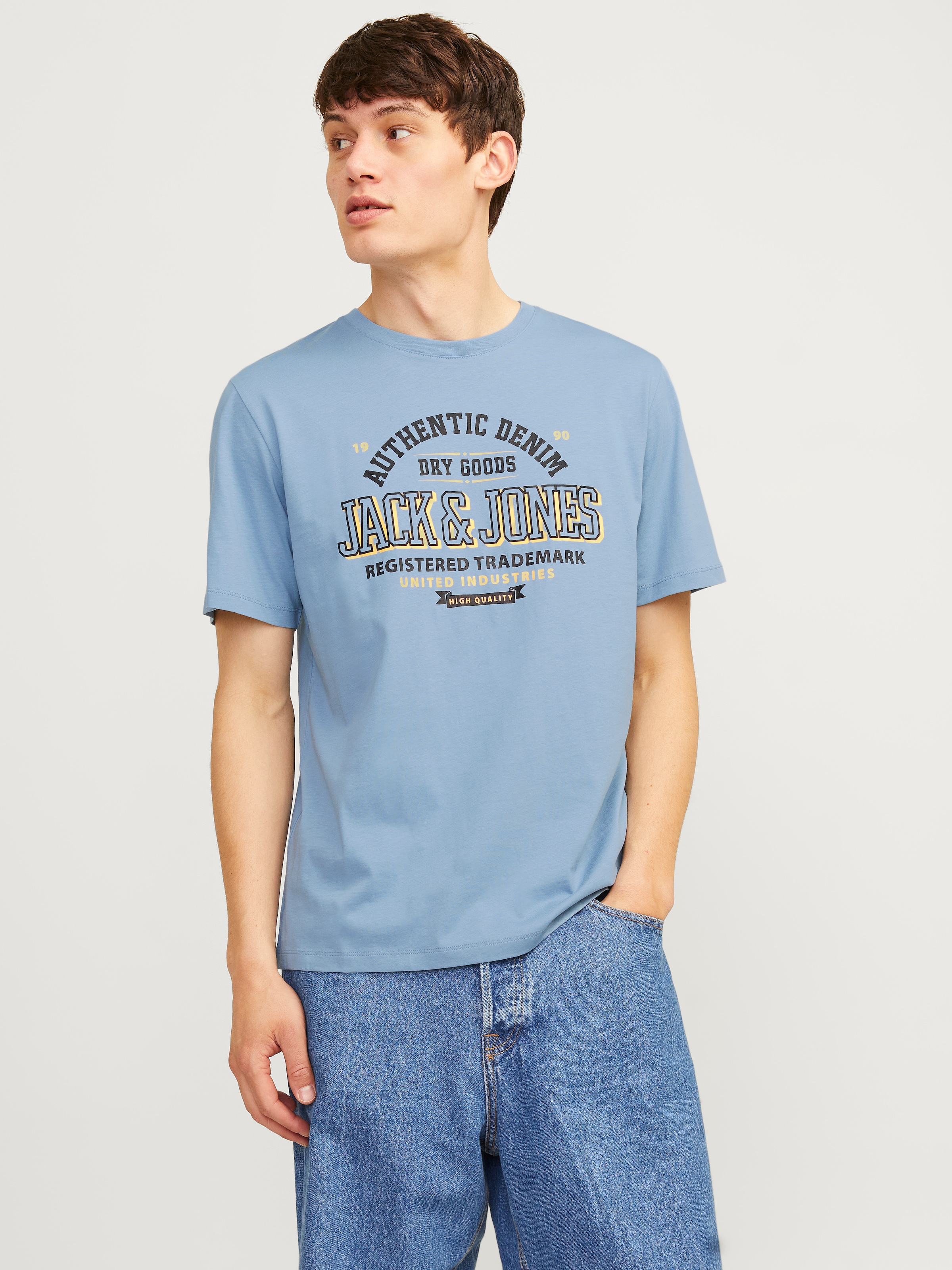 Jack & Jones Rundhalsshirt "JJELOGO TEE SS O-NECK 2 COL AW24 SN" günstig online kaufen