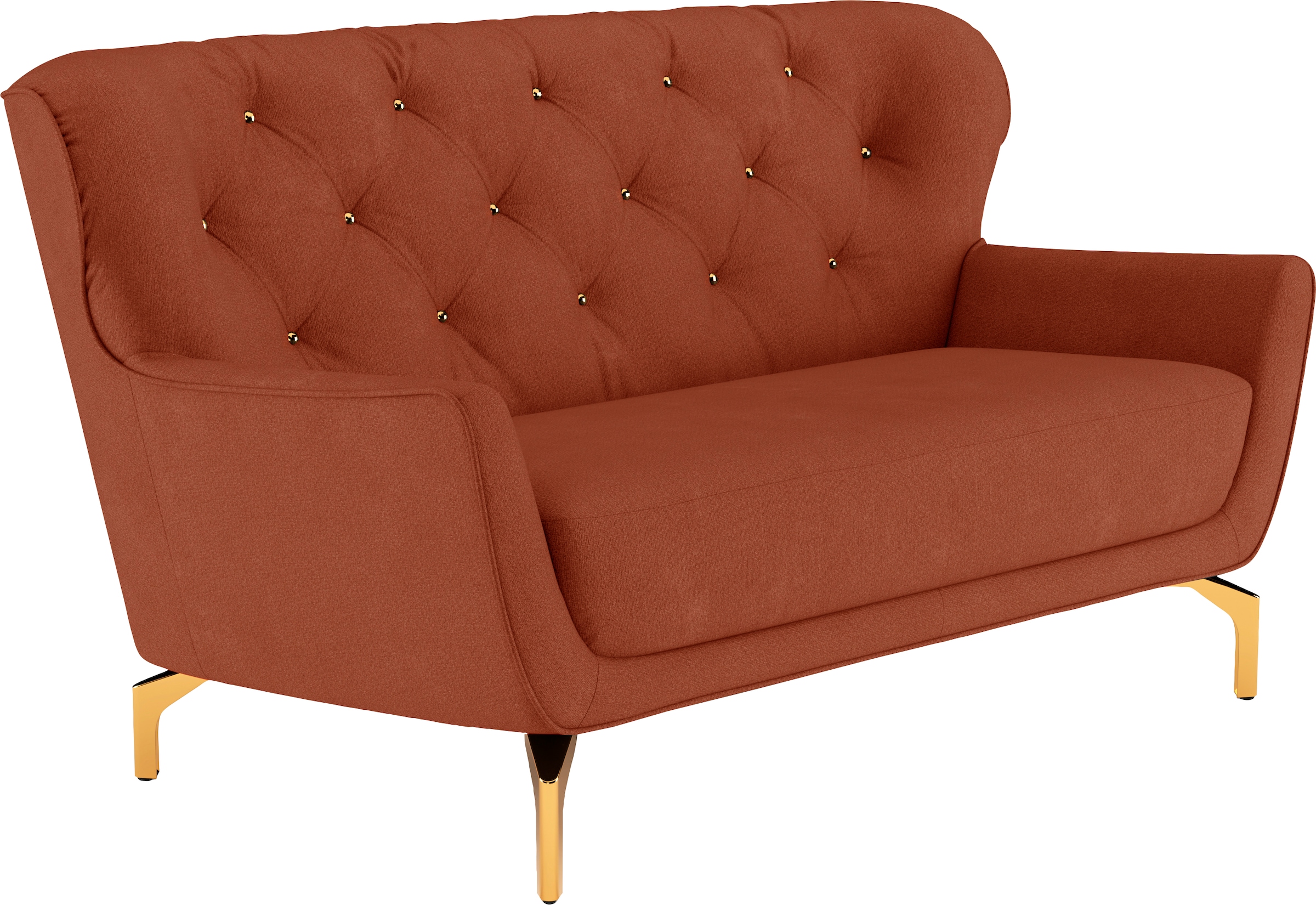 sit&more 2-Sitzer »Orient 3«, inkl. 2 Zierkissen mit Strass-Stein, goldfarbene Metallfüße