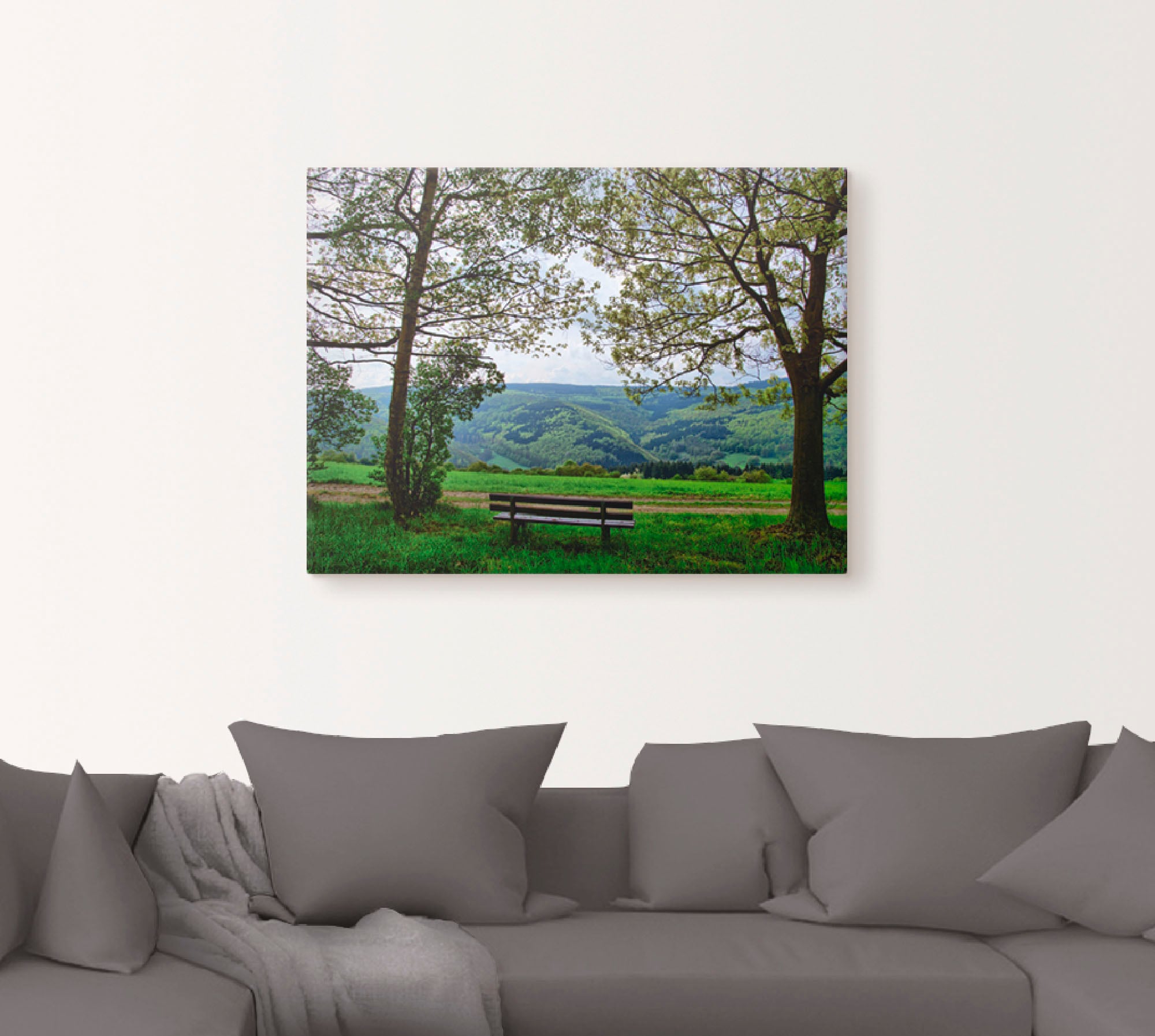 Artland Leinwandbild »Ausblick in den Frühling«, Felder, (1 St.), auf Keilrahmen gespannt