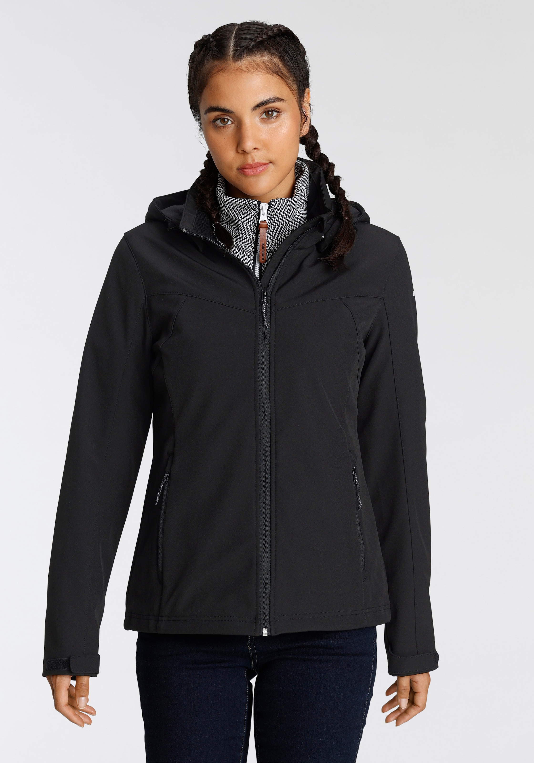 Icepeak Softshelljacke "BRENHAM", (1 St.), mit Kapuze, Winddicht & Wasserab günstig online kaufen