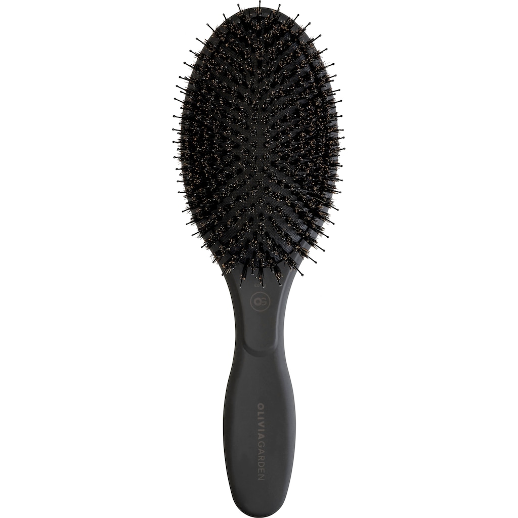 OLIVIA GARDEN Haarbürste »EXPERT CARE OVAL Boar & Nylon Bristles Black Label«