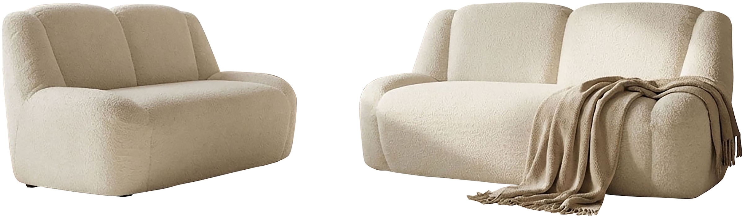 DOMO collection Polstergarnitur »Ryos, 2-Sitzer und 2,5-Sitzer, organische Form« Set, 2 tlg. skulpturale Opik, cozy chic