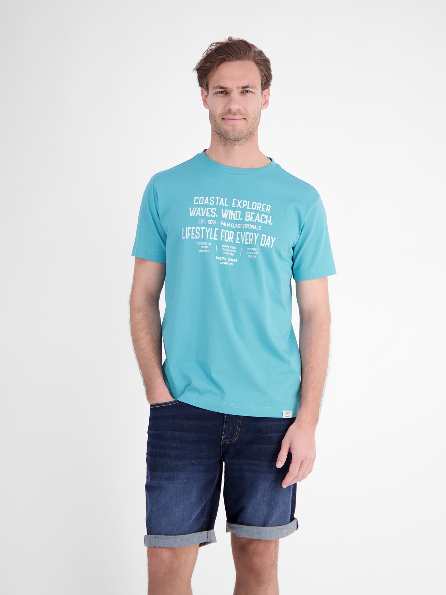 LERROS T-Shirt "Sportliches T-Shirt aus Baumwolle mit coolem Slogan-Print"