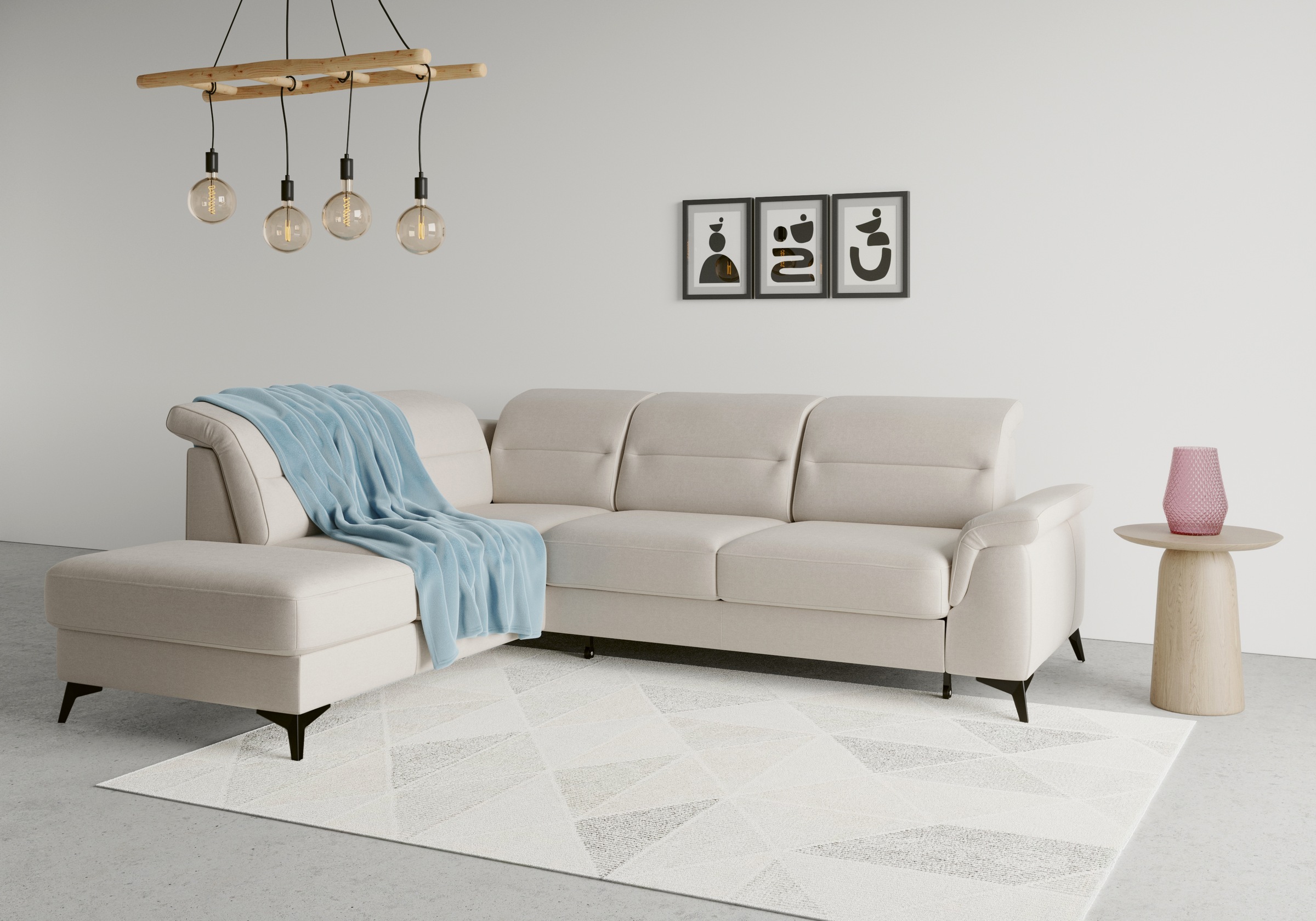Ecksofa SIT & MORE "Sinatra L-Form", grau (elephant), B:251cm H:85cm T:220cm, 100% Polyester, Sofas, Ecksofa, mit Ottomane, optional mit Kopfteilverstellung und Armteilfunktion 7