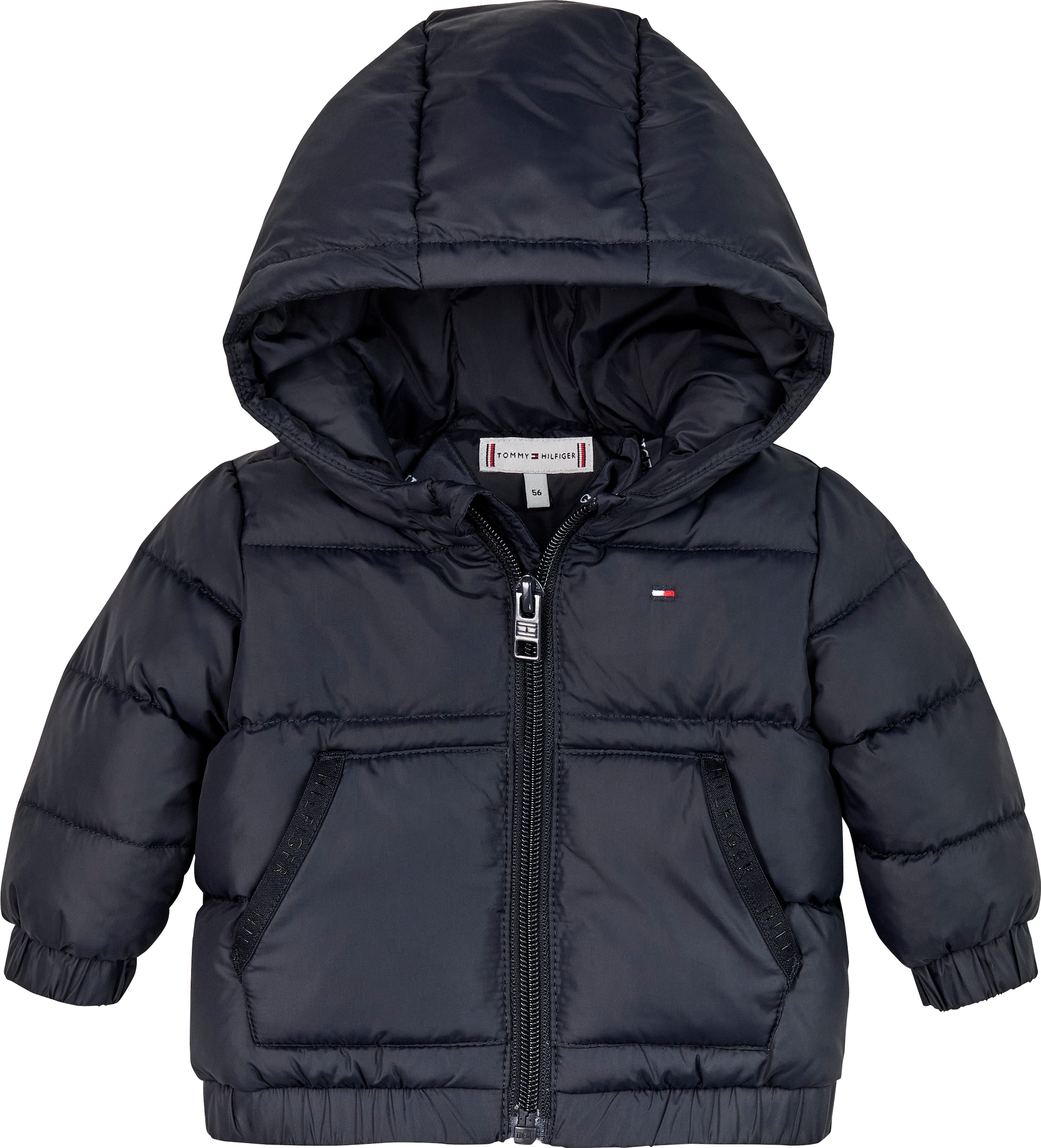 Steppjacke »TOMMY SOLID PUFFER JACKET«, mit Kapuze, für Kinder bis 2 Jahre