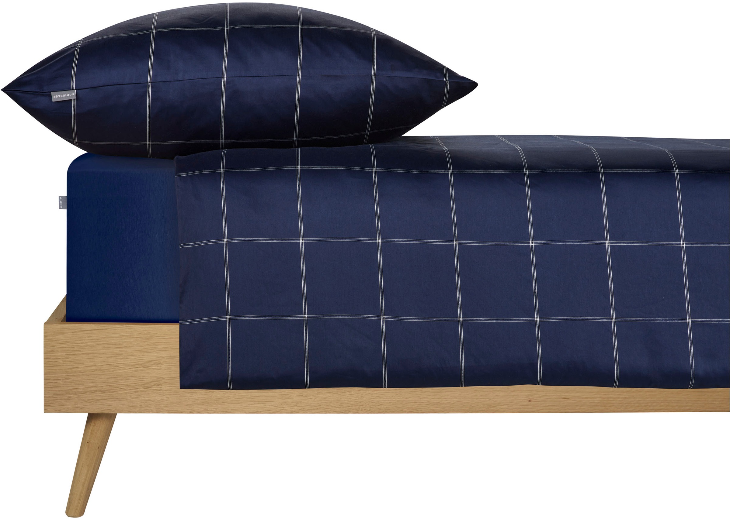 Schiesser Bettwäsche "Josh aus weichem Baumwoll-Satin mit kariertem Muster" günstig online kaufen