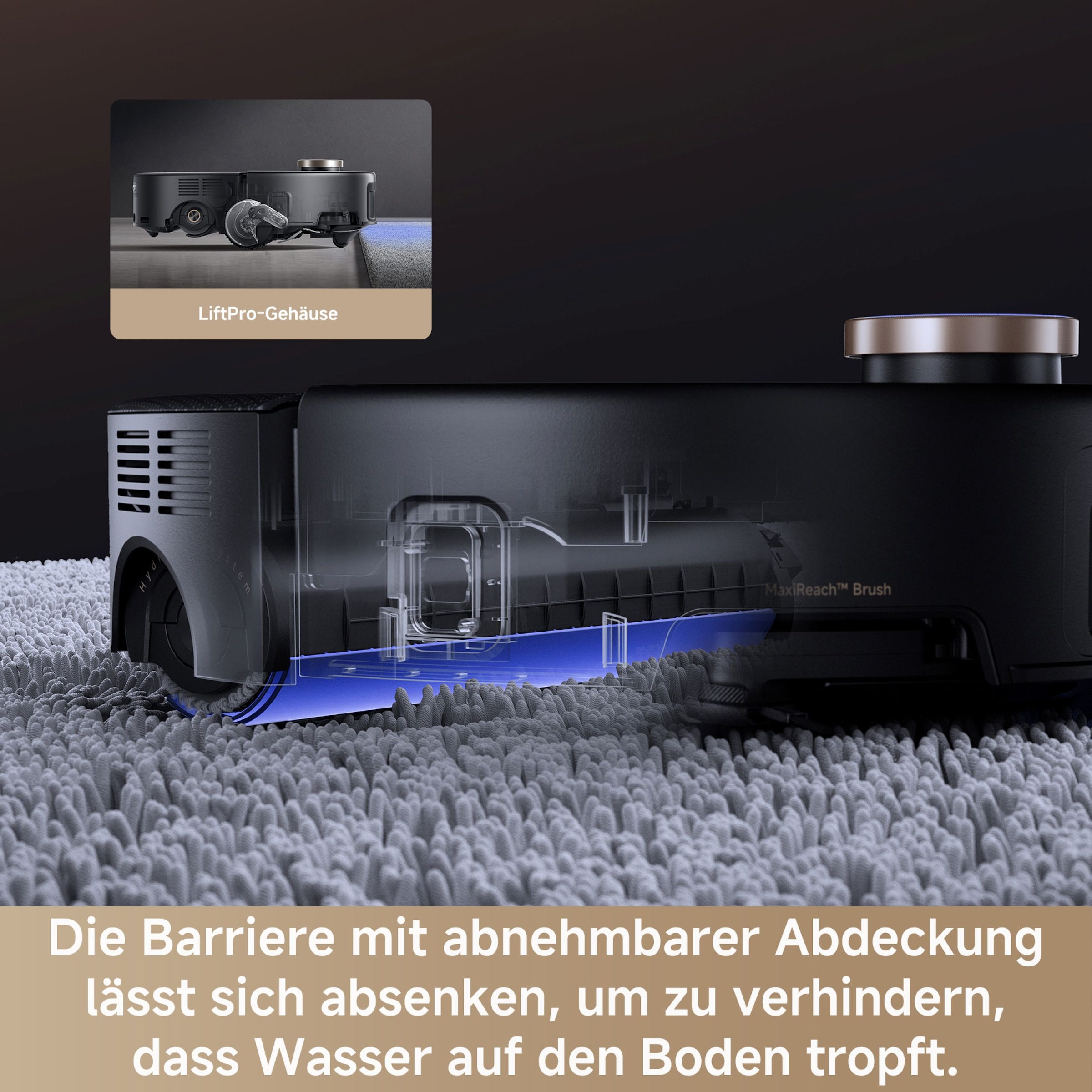 Mova Saugroboter »mit Wischfunktion Z60 Ultra Roller Complete«, Warmwasser-Wischsystem, Rollenmopp, überwindet Hindernisse, 28.000 Pa