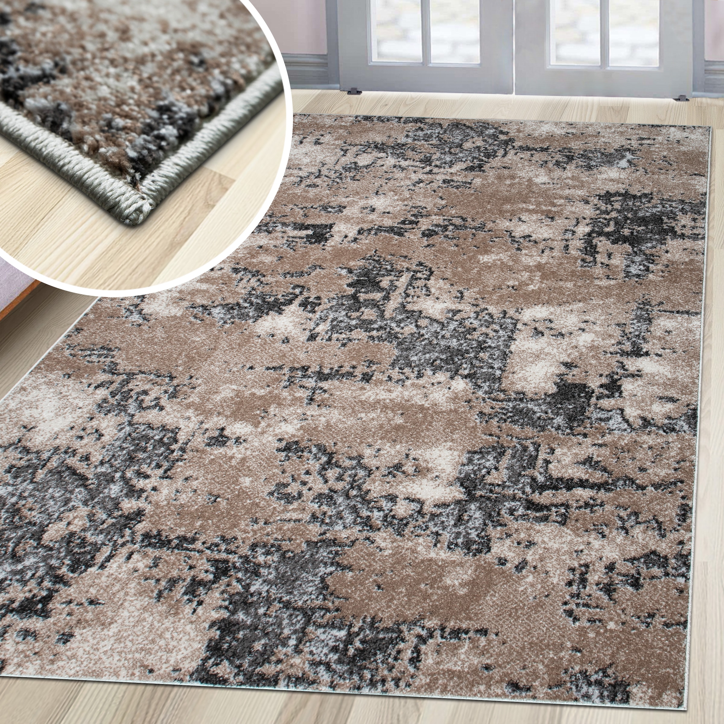 OTTO home Teppich »Janory, Marmor-Optik«, rechteckig, 9 mm Höhe, mit besonders weichem Flor, Kurzflor, modernes Design
