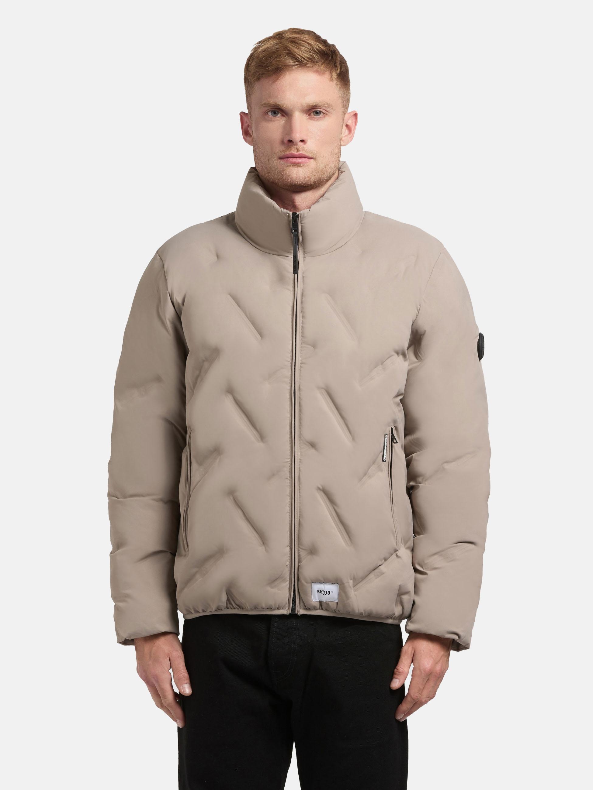 khujo Steppjacke "Clover" ohne Kapuze Herren Winterjacke mit auffälliger Steppung