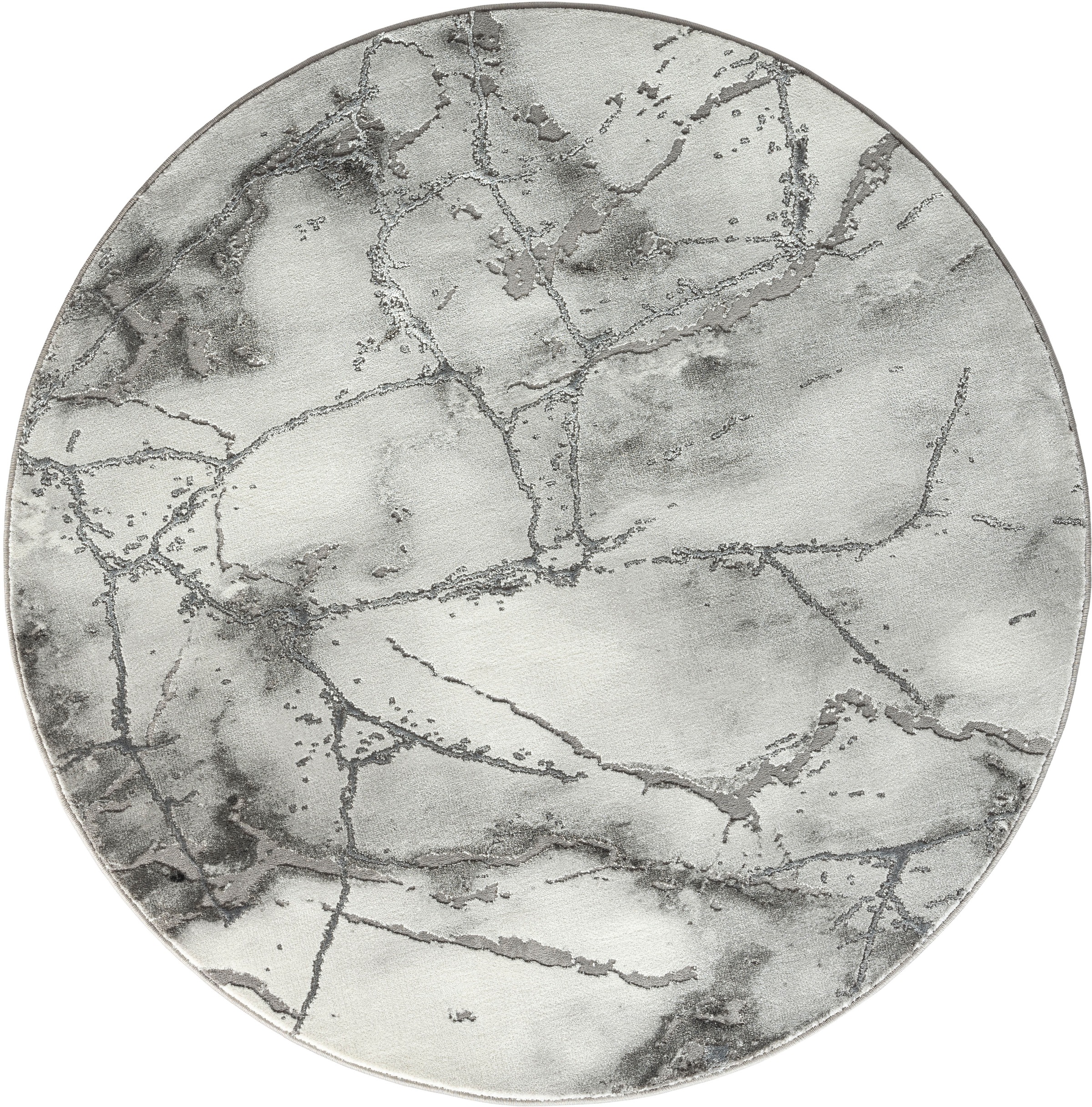 Teppich OTTO HOME "Juliet" Gr. 10, grau, H:12mm Ø:200cm, Kunstfaser, Teppiche, Teppich, modernes Marmor-Design, Kurzflor, pflegeleicht, weich