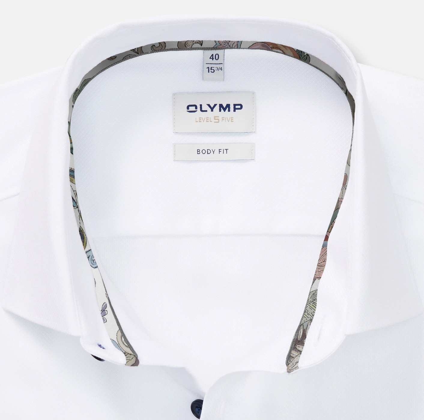 OLYMP Businesshemd »Level 5«, Manschetteninnenseite gemustert, body fit, New York-Kentkragen