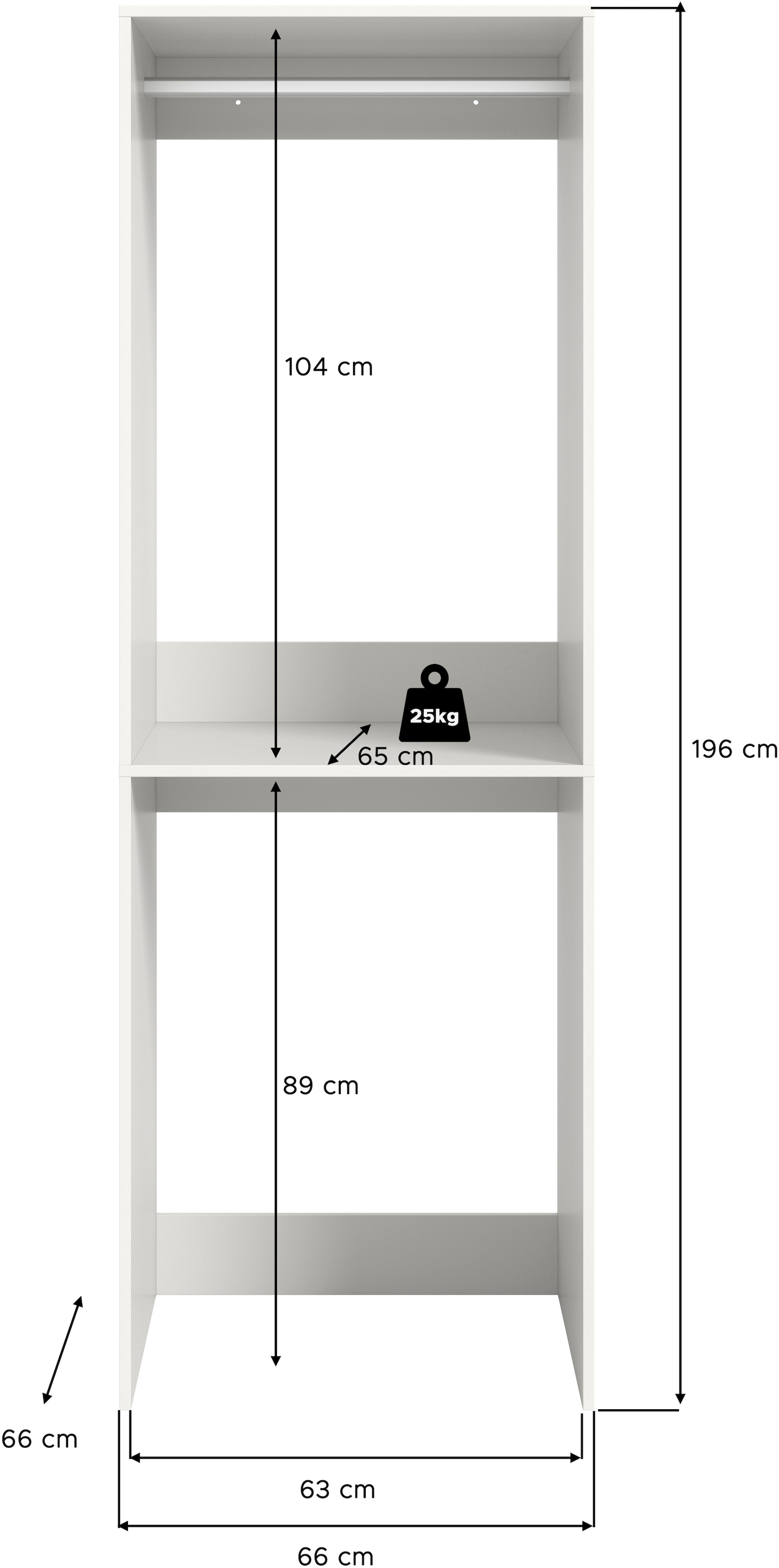 welltime Waschmaschinenumbauschrank »FALAS, TOPSELLER, Höhe 195 cm, 1 Ablageboden, 1 Kleiderstange«, (1 St., in verschiedenen Farben erhältlich, für Waschmaschine & Trockner), Waschmaschine, Trockner, Waschmaschinenschrank, Umbauschrank, Wäsche