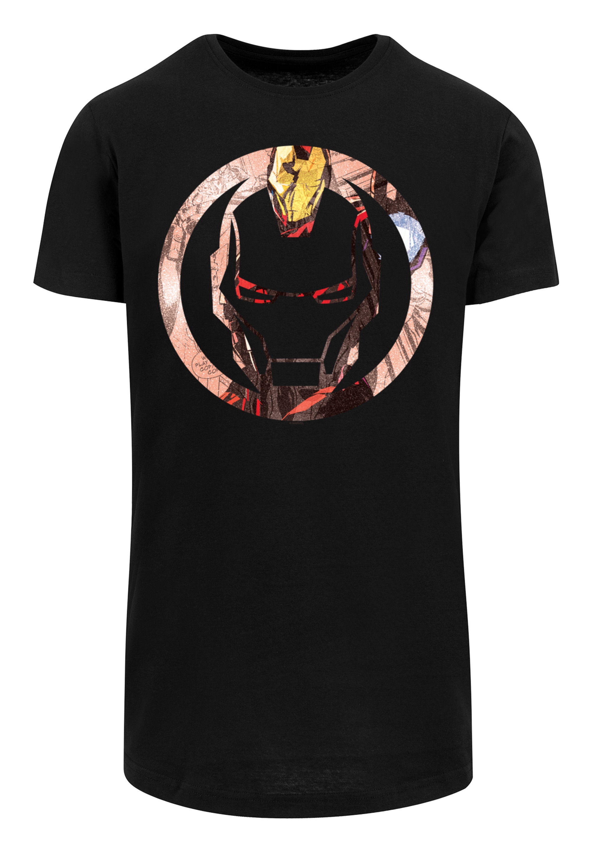 F4NT4STIC T-Shirt »Marvel Superhelden Iron Man Montage Symbol«, Herren,Premium Merch,Lang,Longshirt,Logo Print