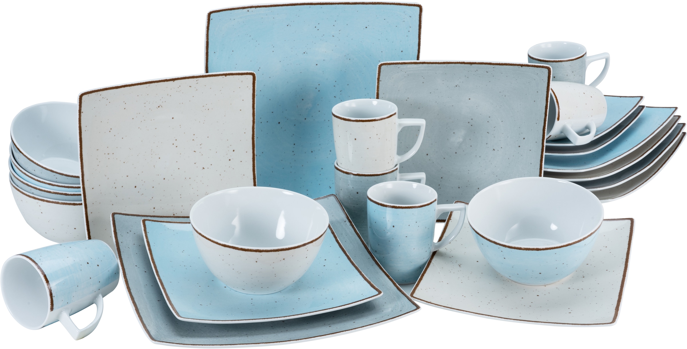 CreaTable Kombiservice »Geschirr-Set New Elegance Vintage Nature«, (Set, 24  tlg., Kaffeeservice und Tafelservice im Set, für 6 Personen), Service,  elegante Form, Made in Europe, 24 Teile, für 6 Personen | BAUR