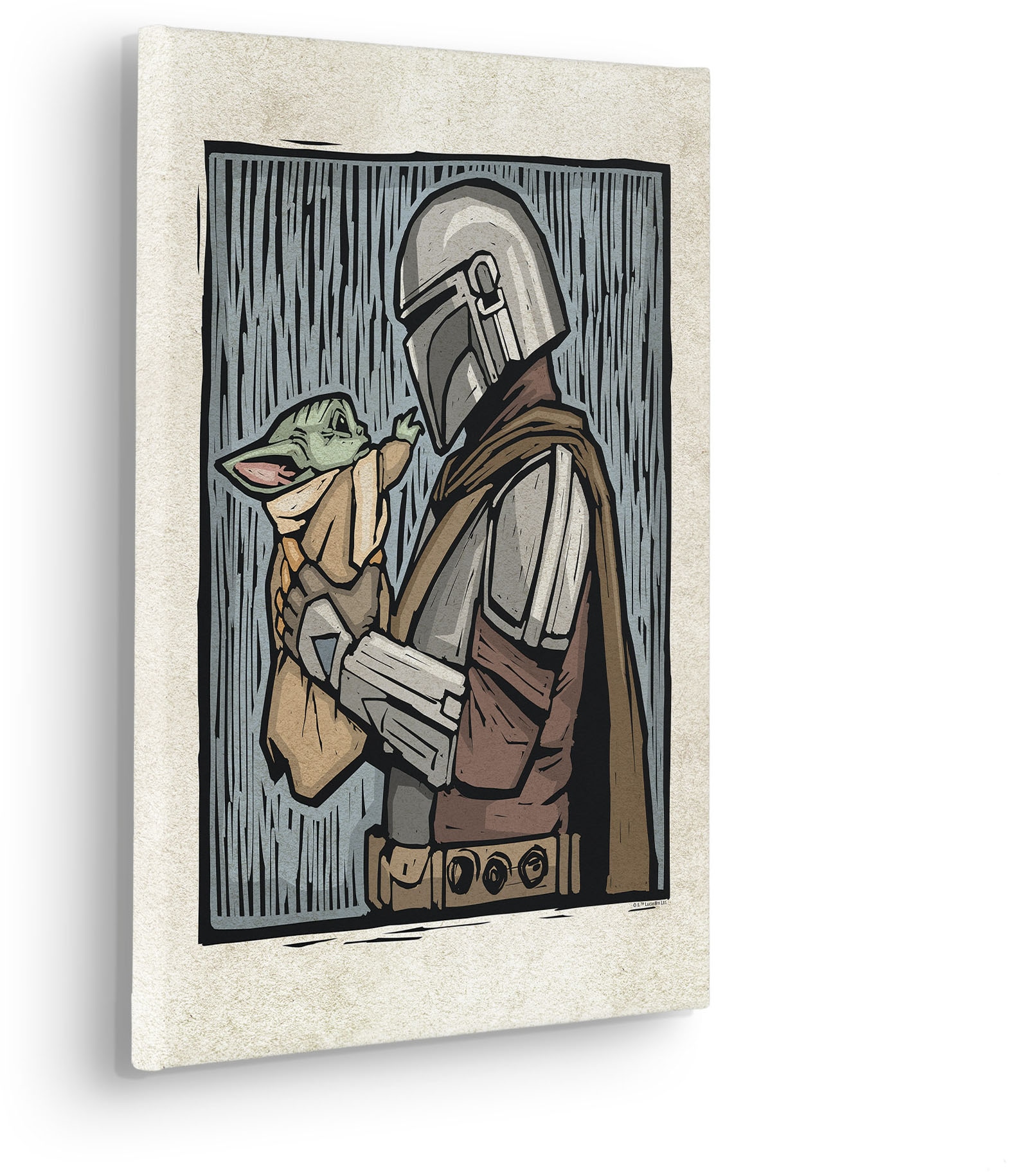Komar Leinwandbild »Star Wars The Mandalorian Lino-Cut«, Disney, (1 St.), 30 x 40 cm (Breite x Höhe) - Kinderzimmer, Dekoration