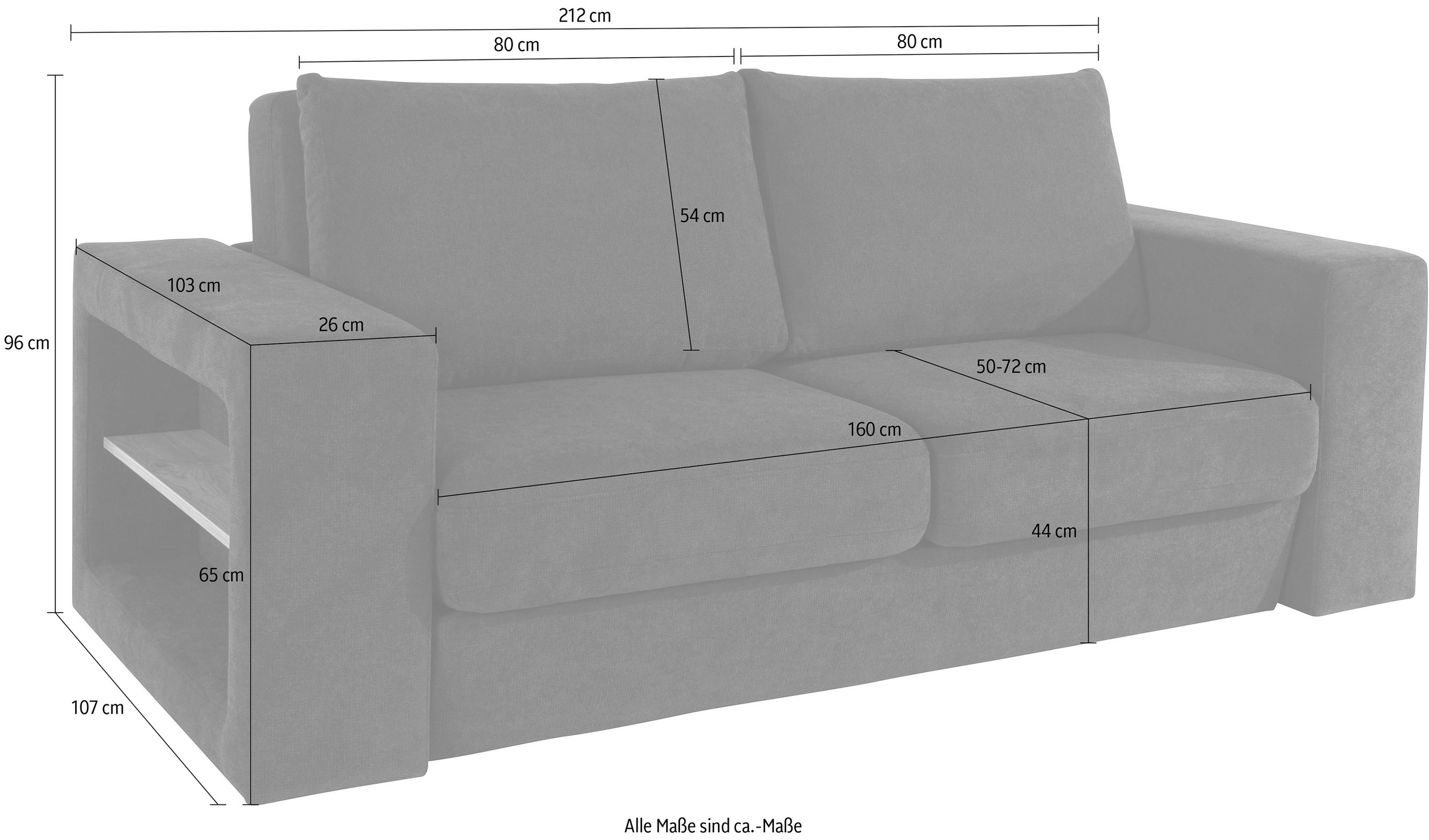 LOOKS by Wolfgang Joop 3-Sitzer »Looksvb«, Verwandlungssofa: aus Sofa wird Sofa mit 2 Hockern, mit Regalfunktion