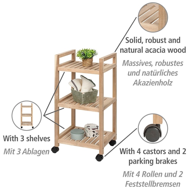 WENKO Regalwagen »Acina«, 3 Etagen bestellen | BAUR